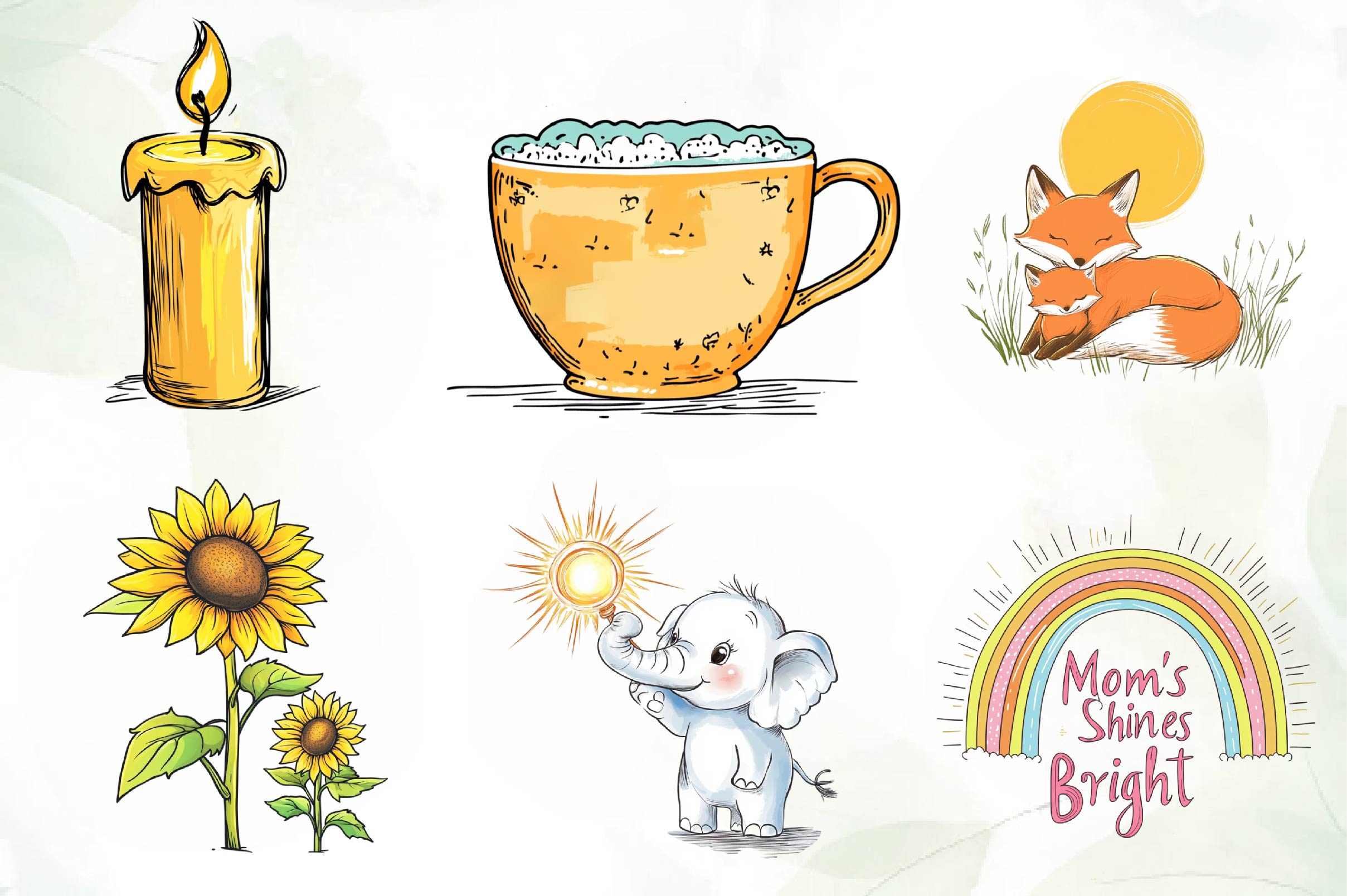 Sunshine & Love Mothers Day Clipart Bundle