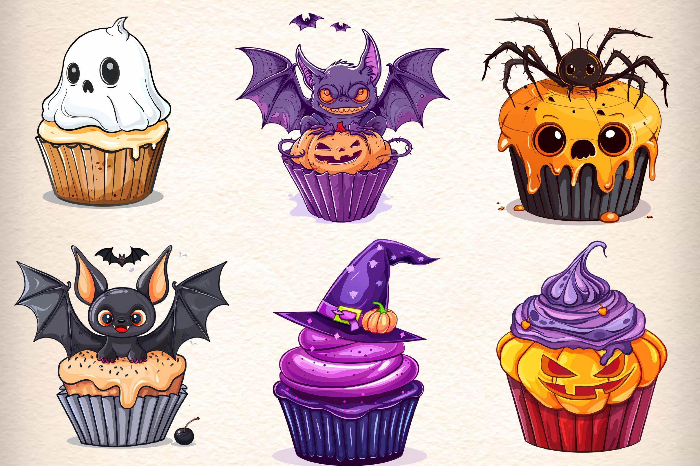 Halloween Cupcake Clipart Bundle 1
