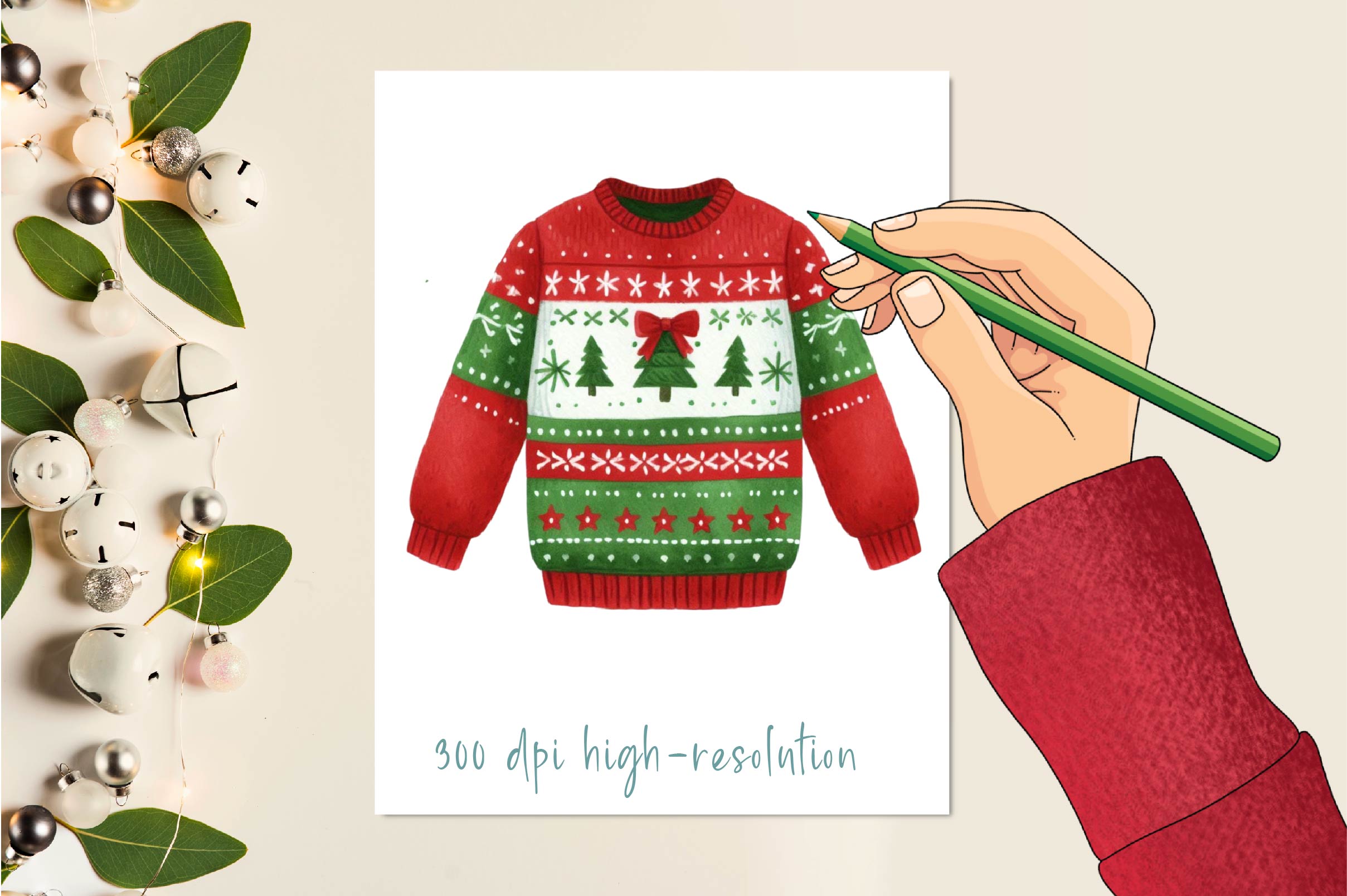 Christmas Sweater Clipart Bundle