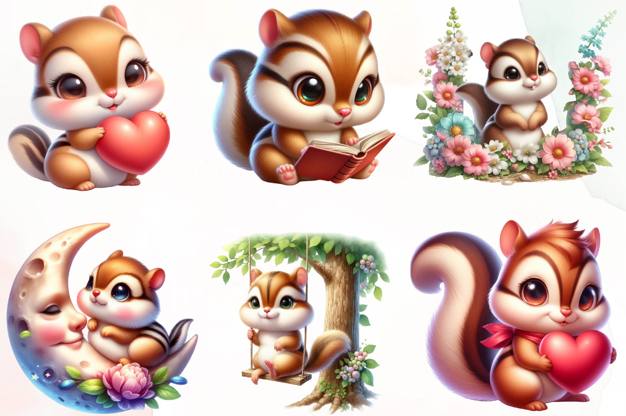 Spring Chipmunks Clipart Bundle