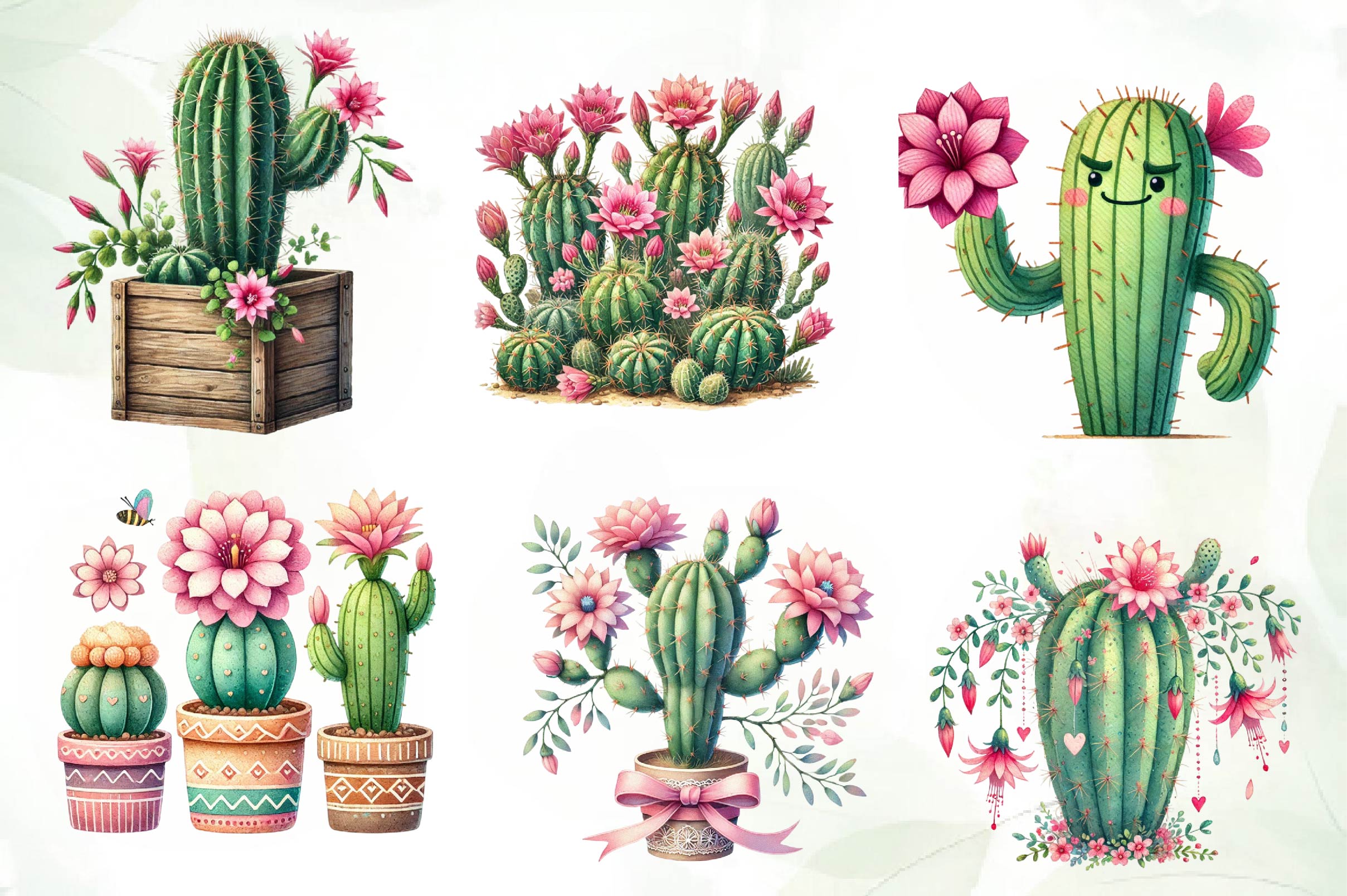 Cactus Tree Clipart Bundle