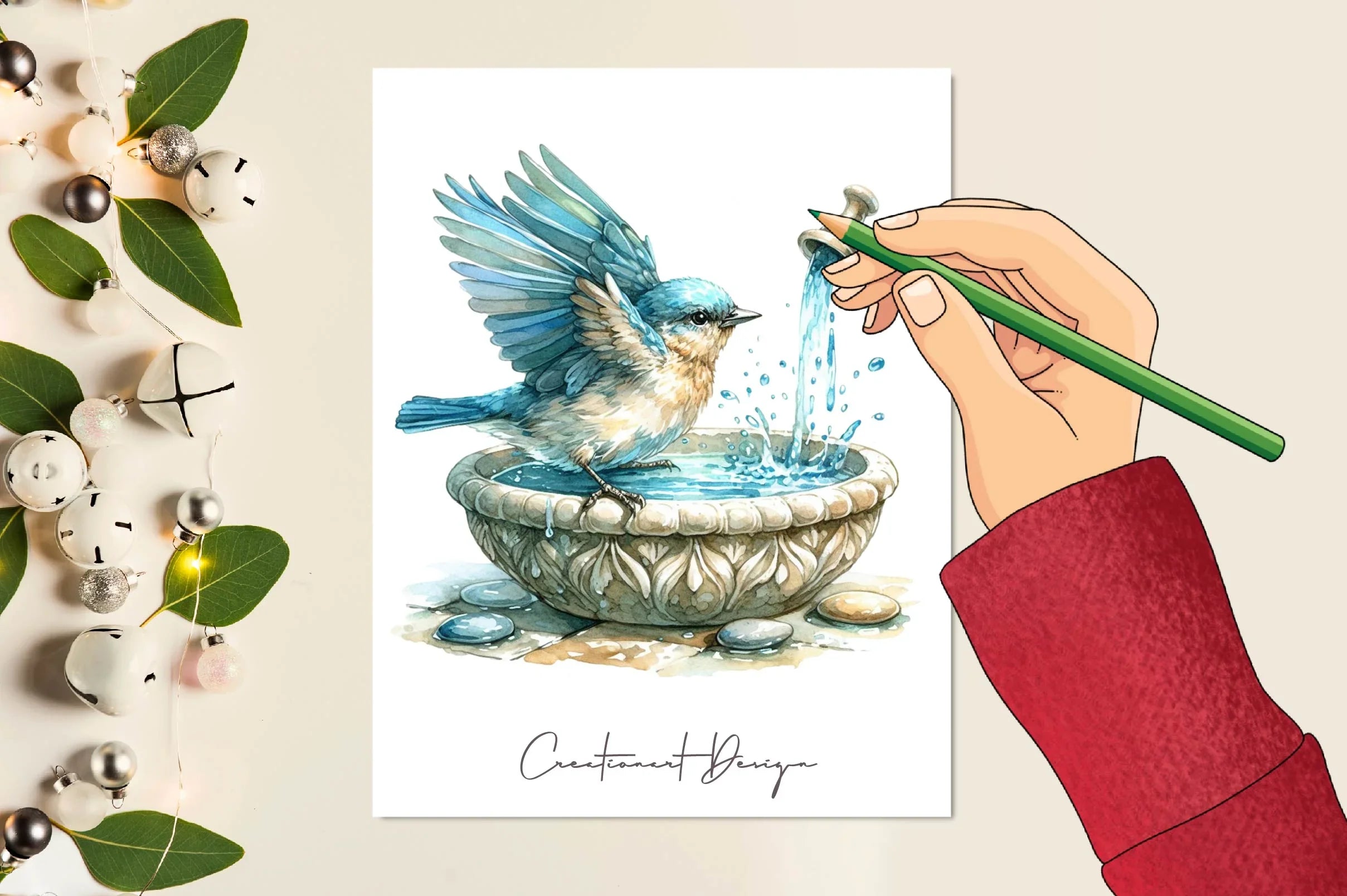 Birdbaths Clipart Bundle - CraftNest - Digital Crafting and Art