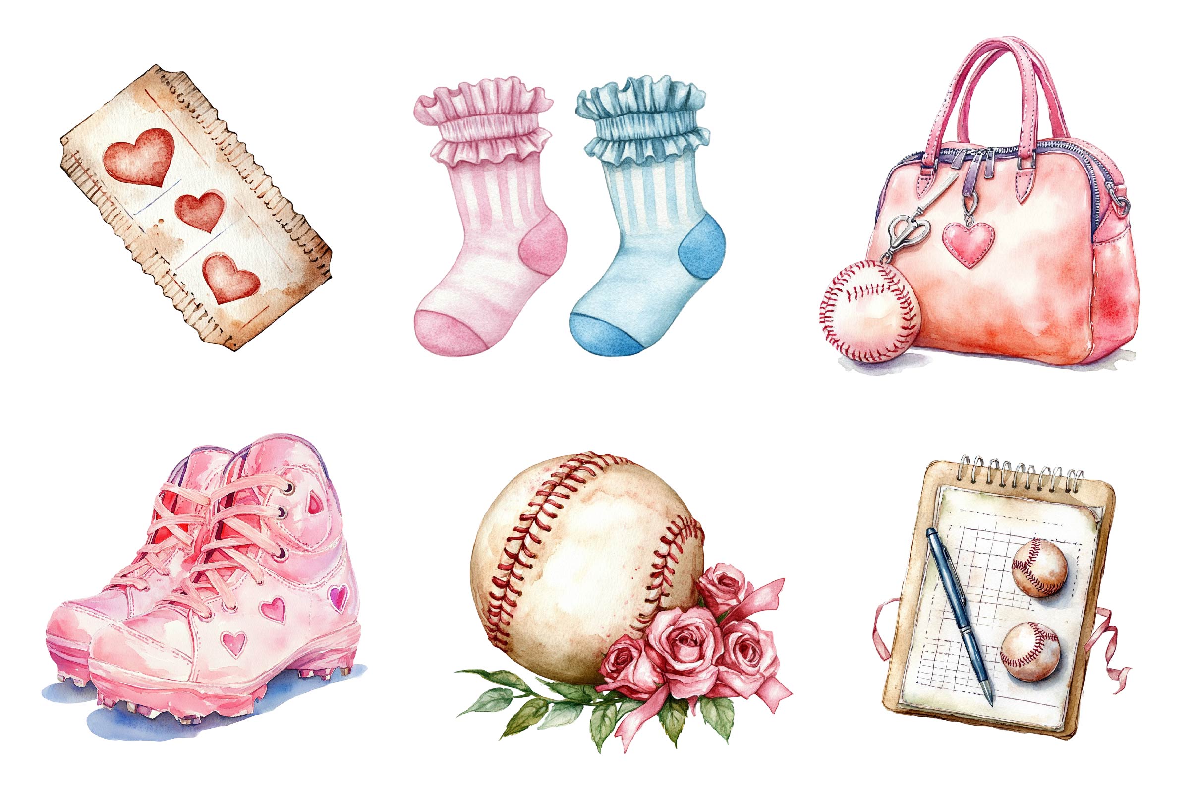 Coquette Baseball Clipart Bundle 1