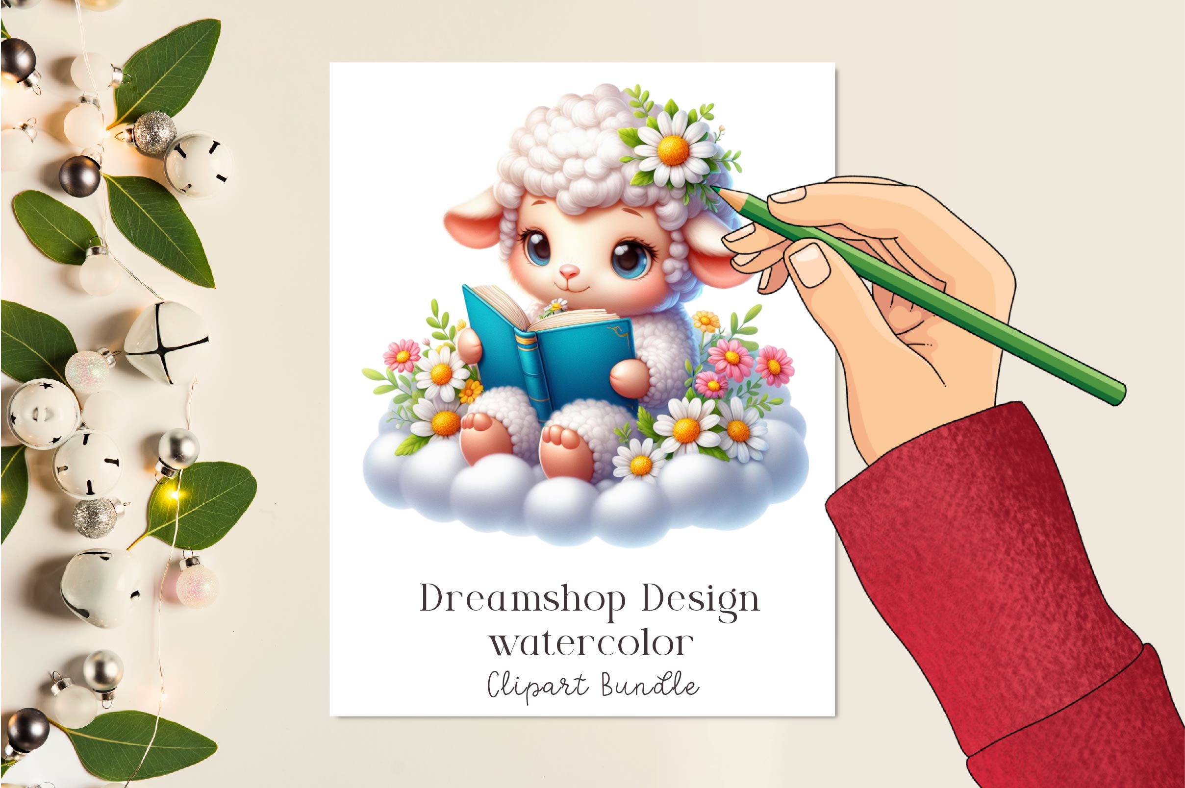 Cute Baby Lamb Clipart Bundle