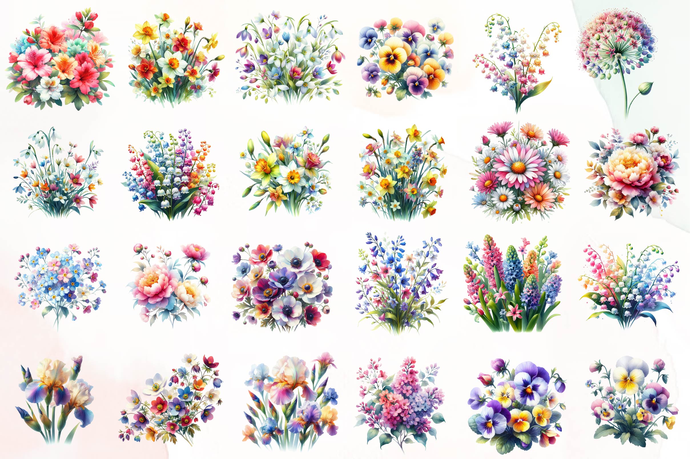 Spring Flowers Clipart Bundle 2