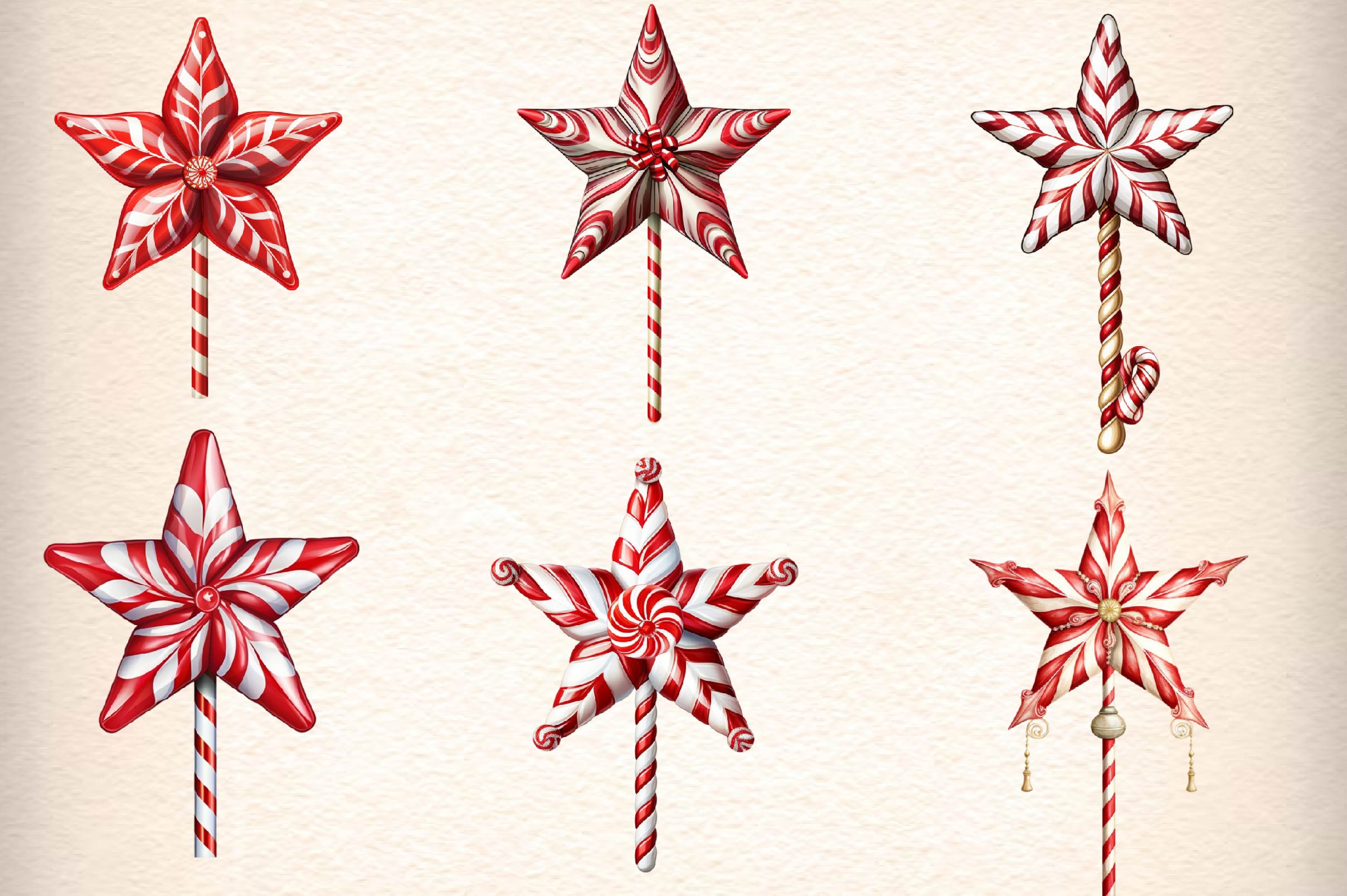Christmas Candy Cane Clipart Bundle 1