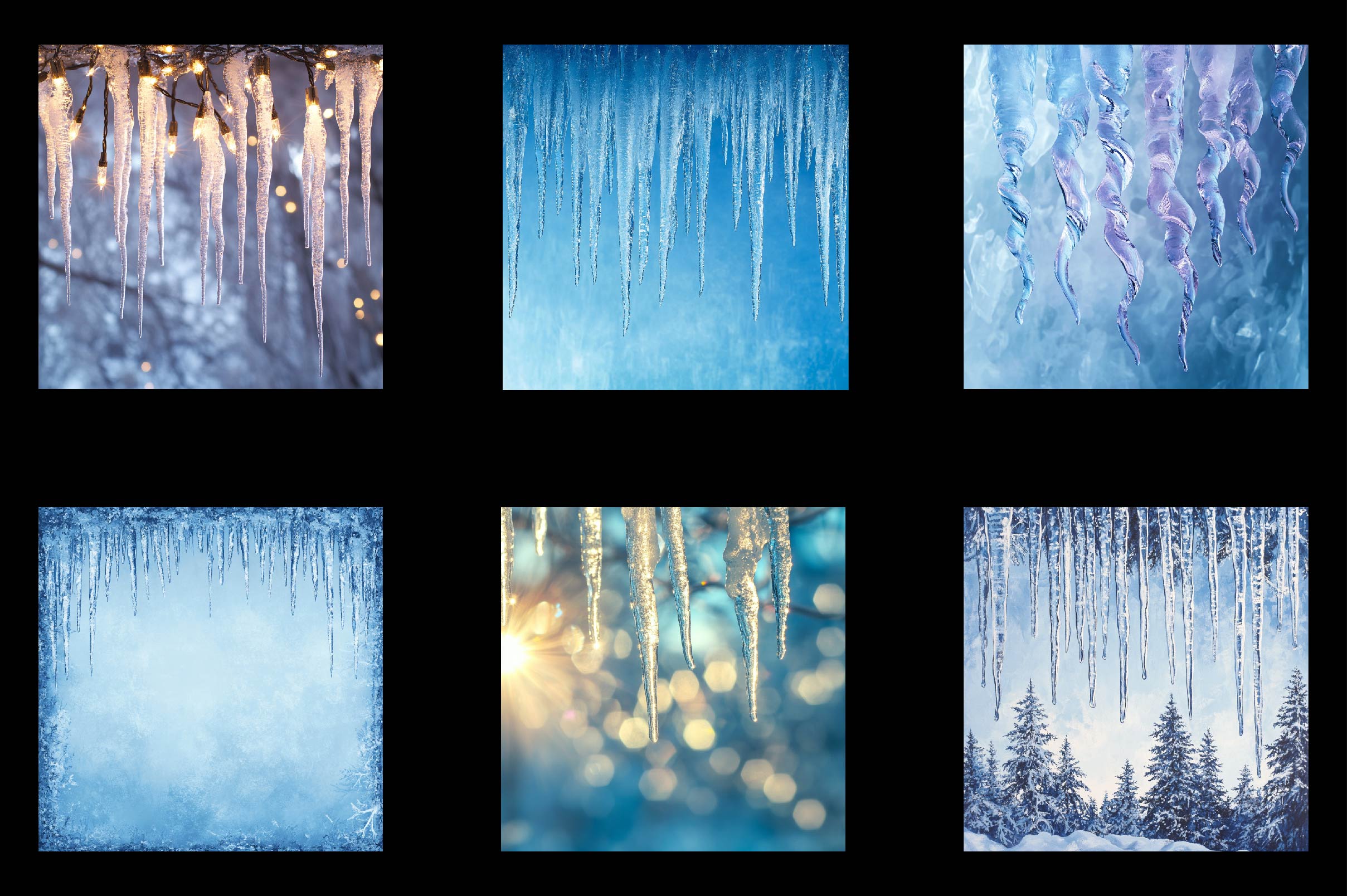 Frozen Icicles Digital Paper