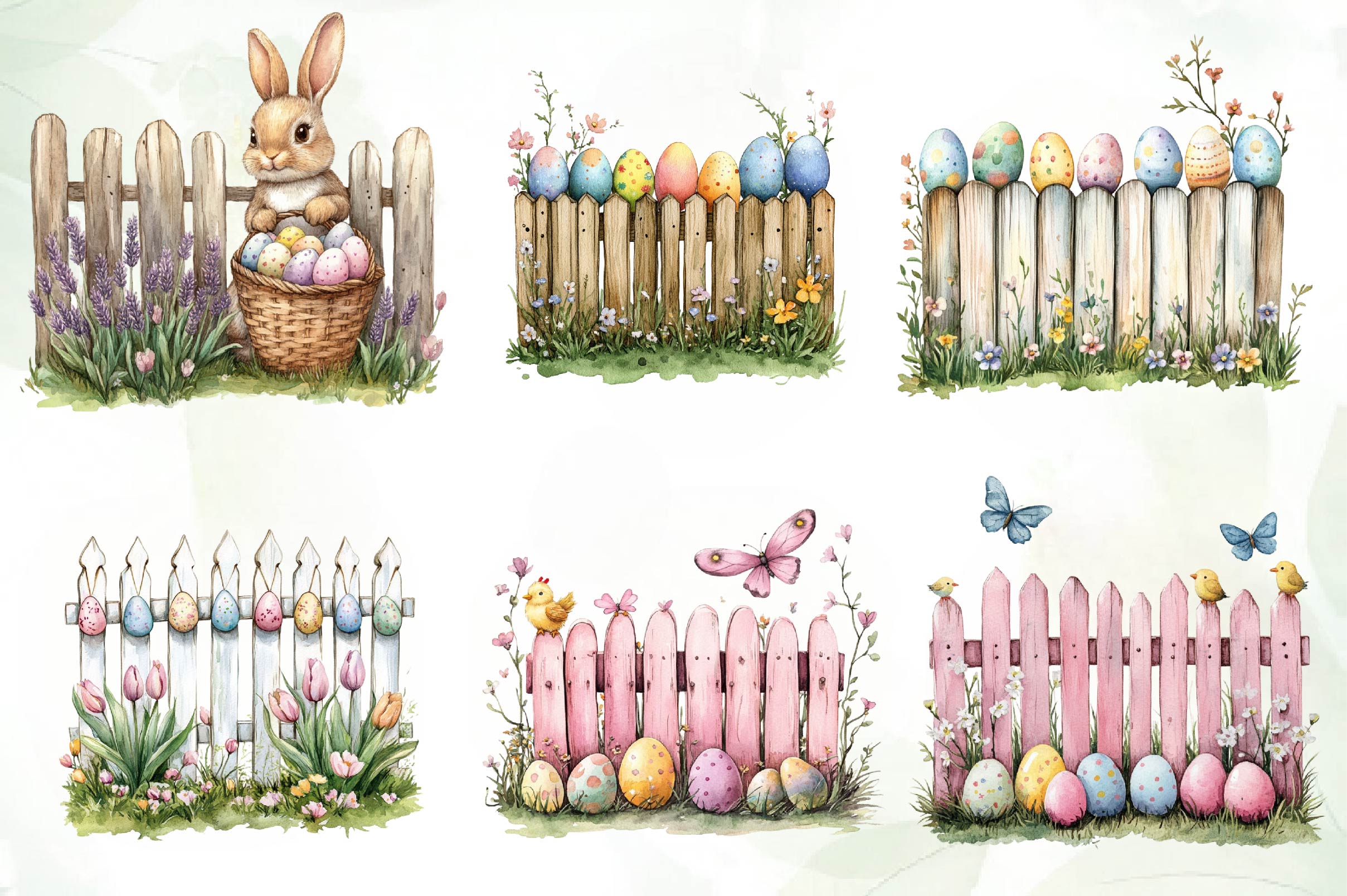 Mega Easter Fence Clipart Bundle