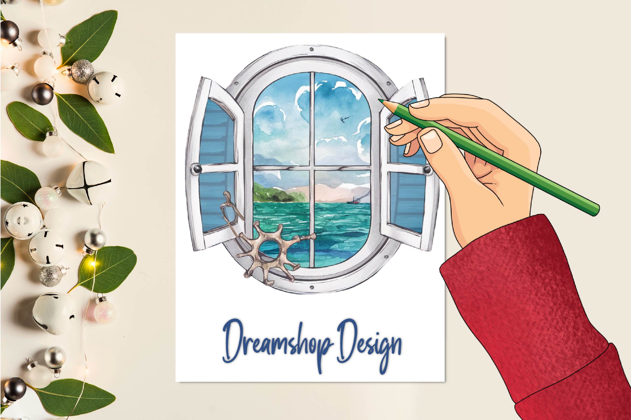 Vintage Nautical Window Clipart Bundle