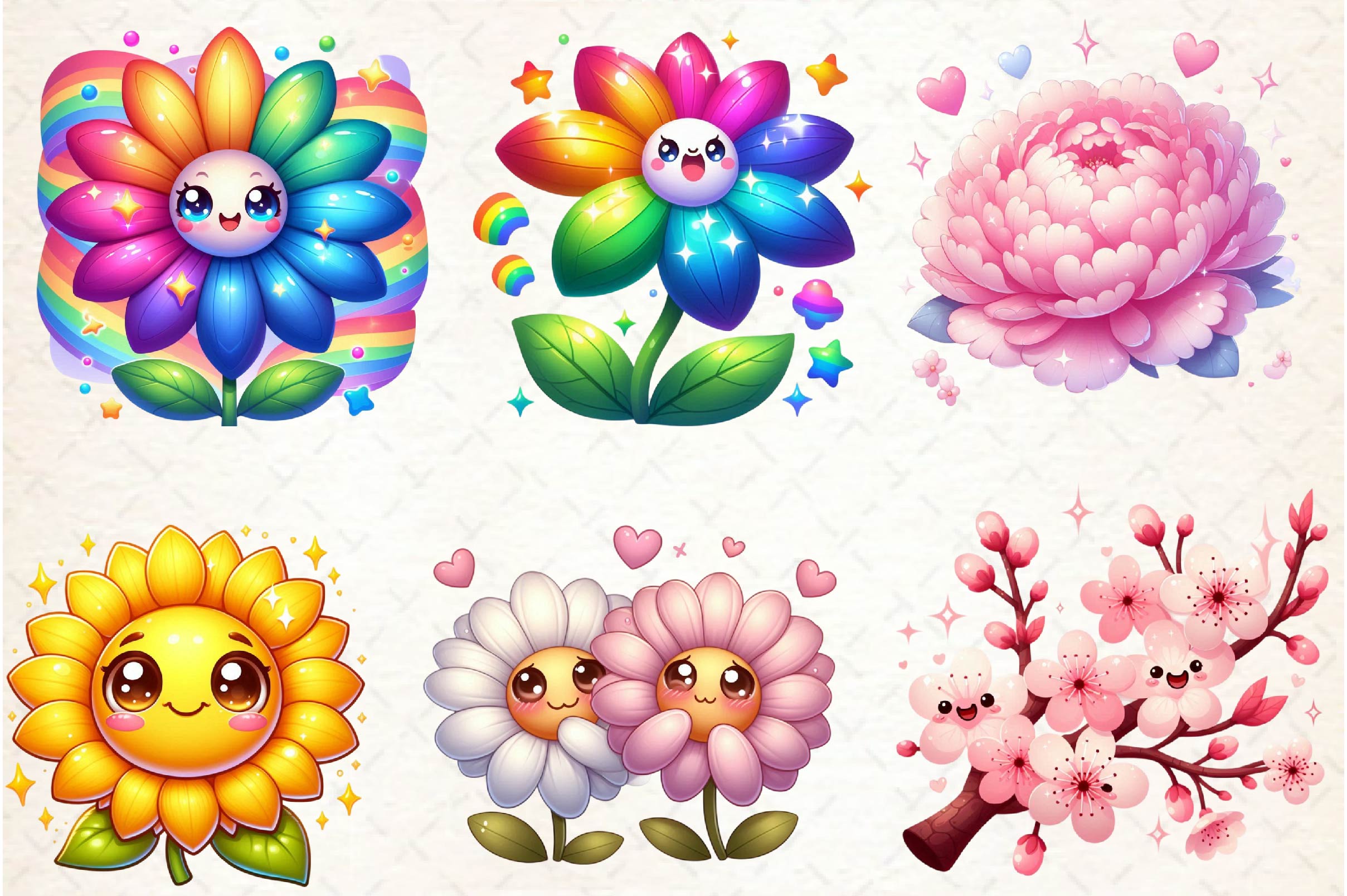 Kawaii Flower Stickers