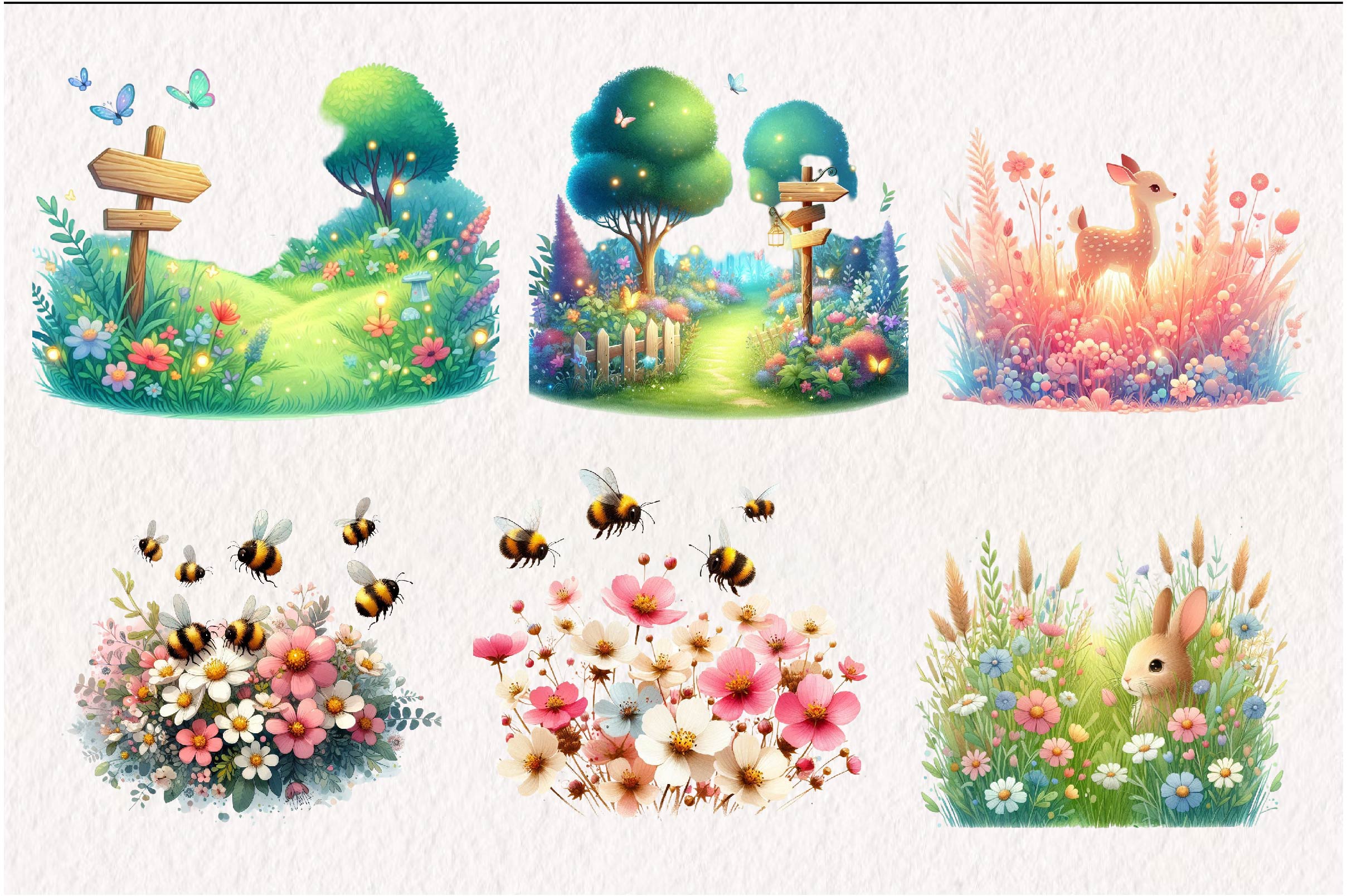 Summer Meadow Clipart Bundle