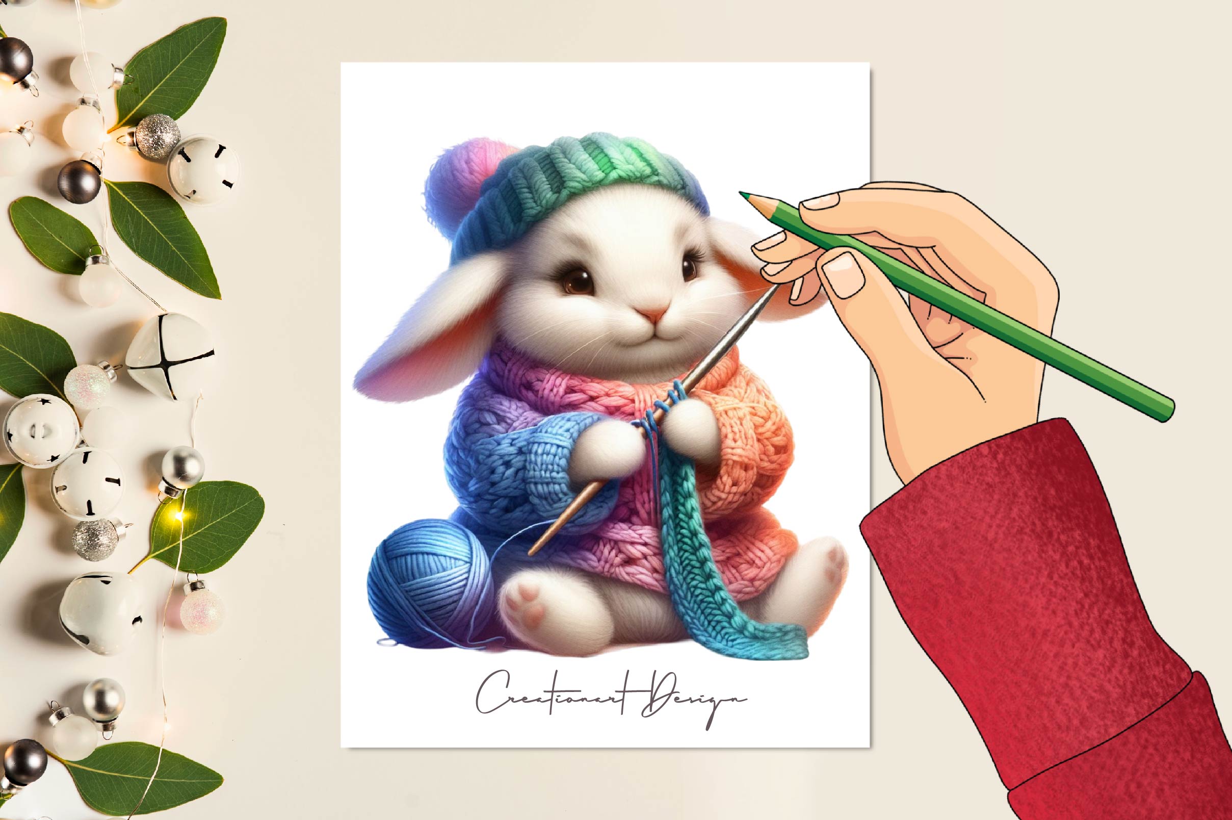 Animal Knitting A Sweater Clipart Bundle