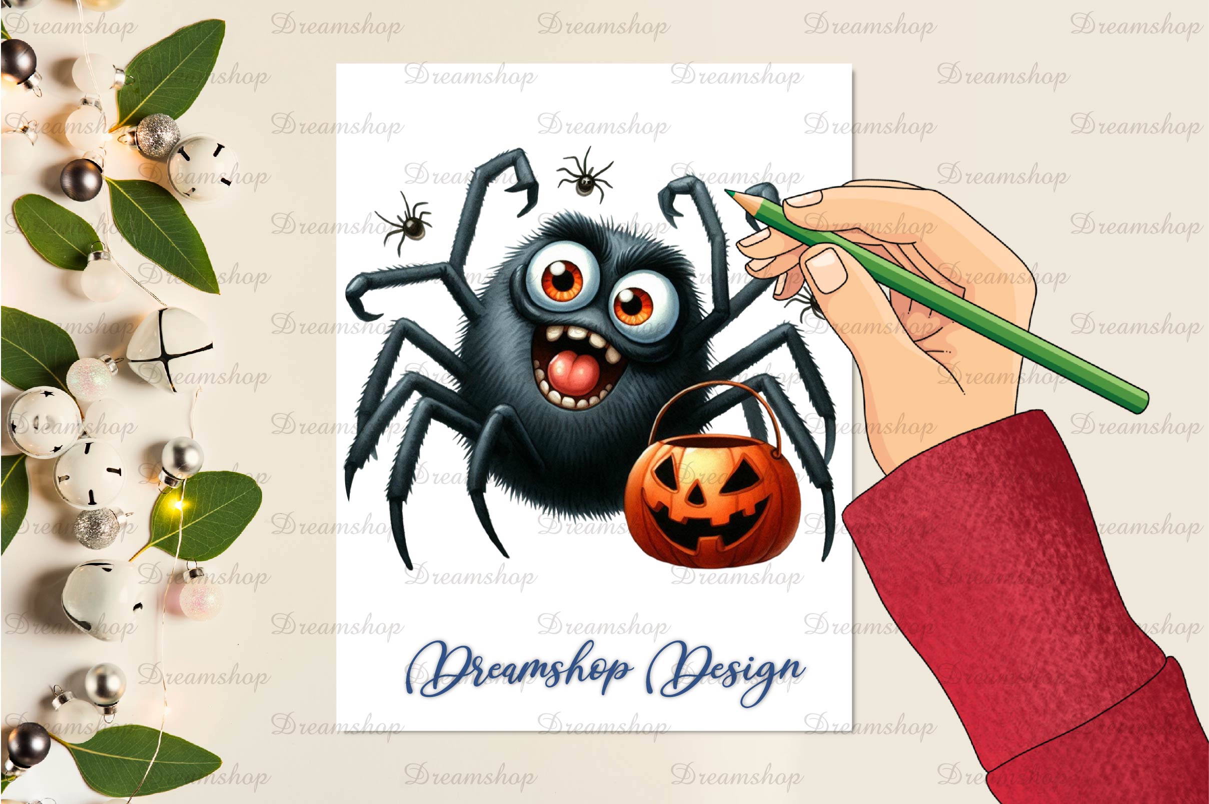 Halloween Funny Spider Clipart Bundle