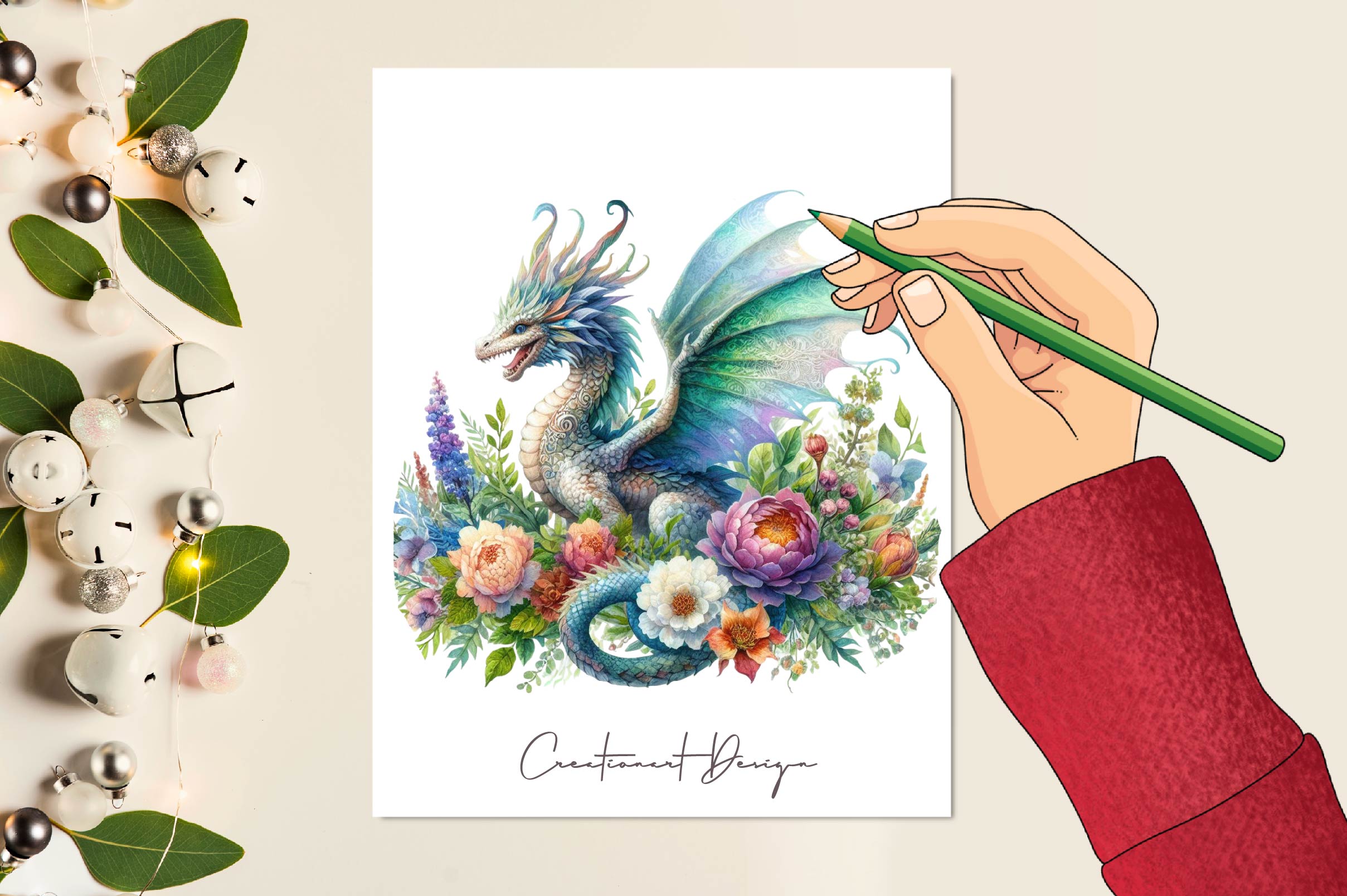 Garden Dragons Clipart Bundle