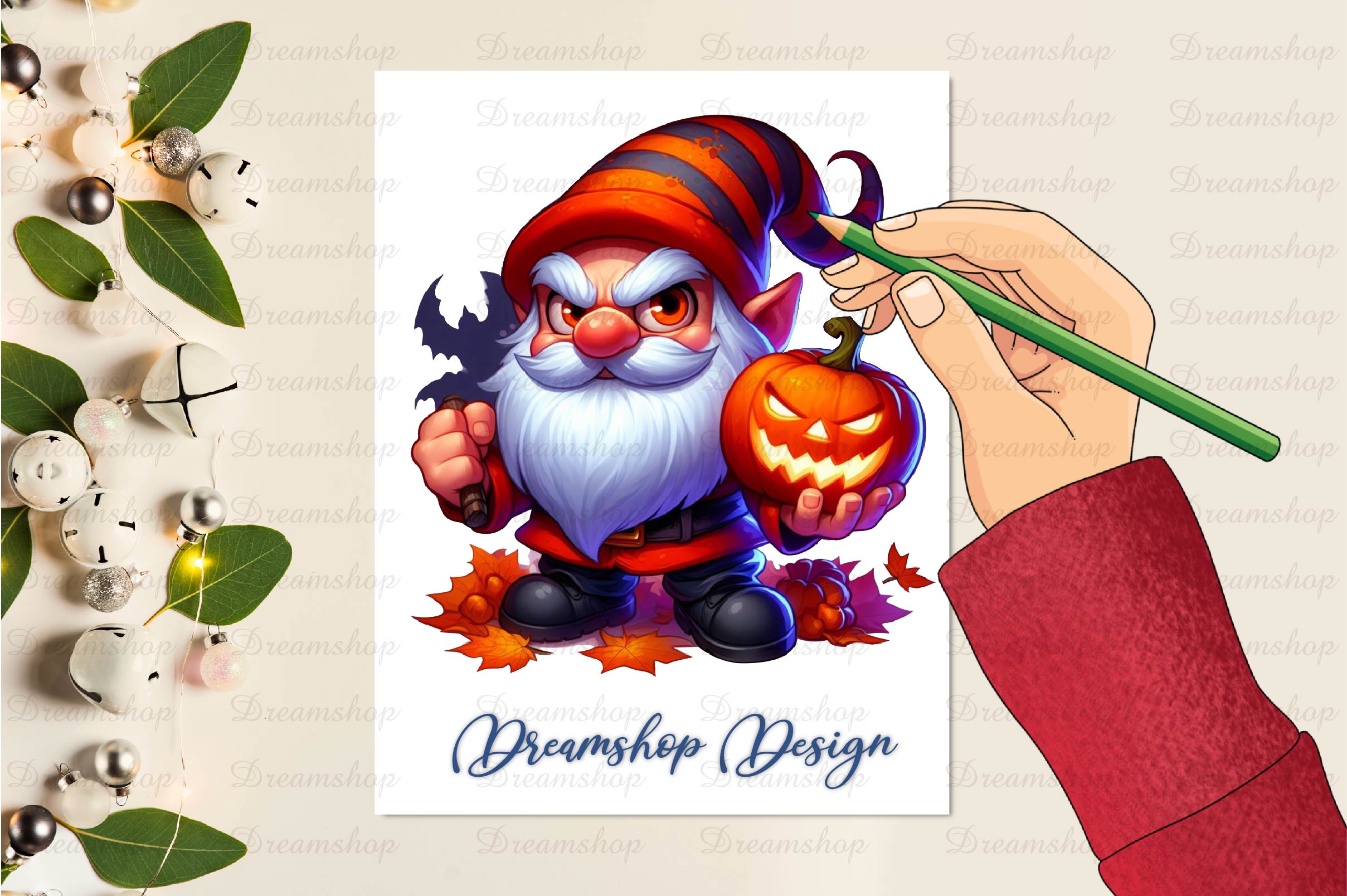 Halloween Scary Gnome Clipart Bundle