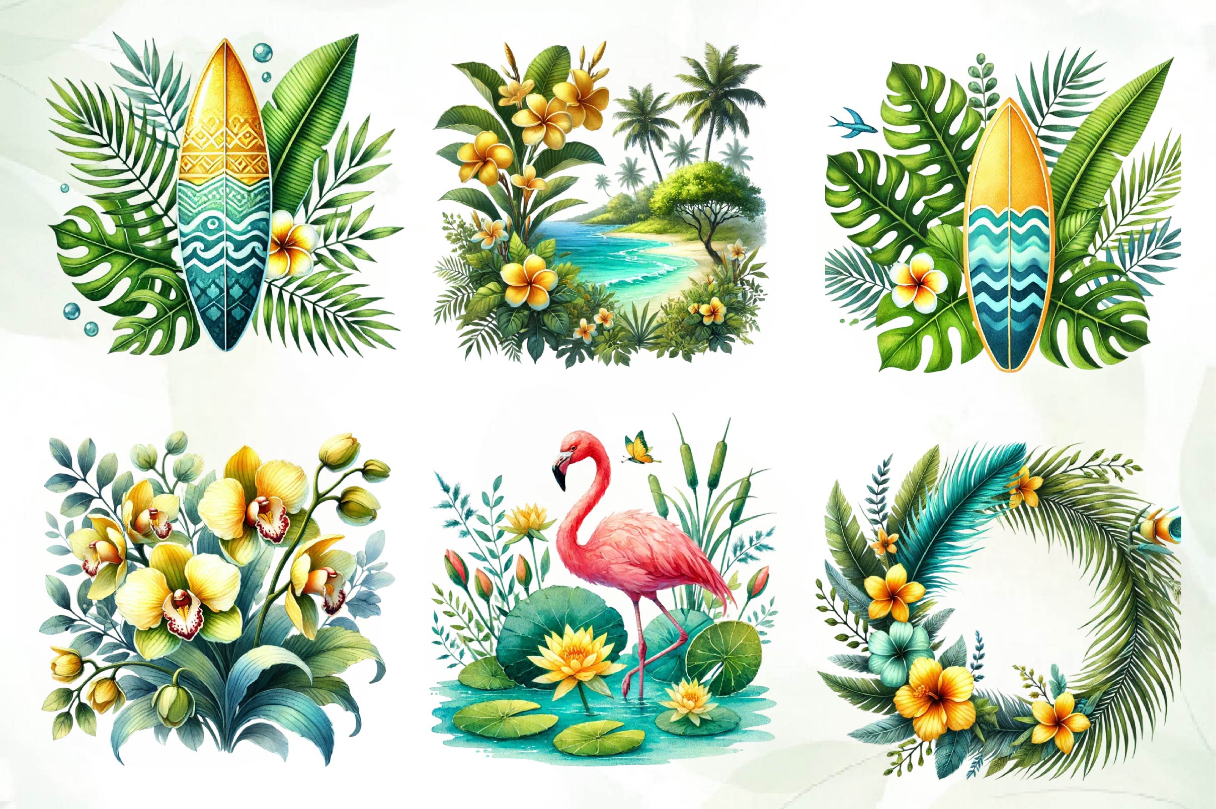 Tropical Spring Clipart Bundle 1