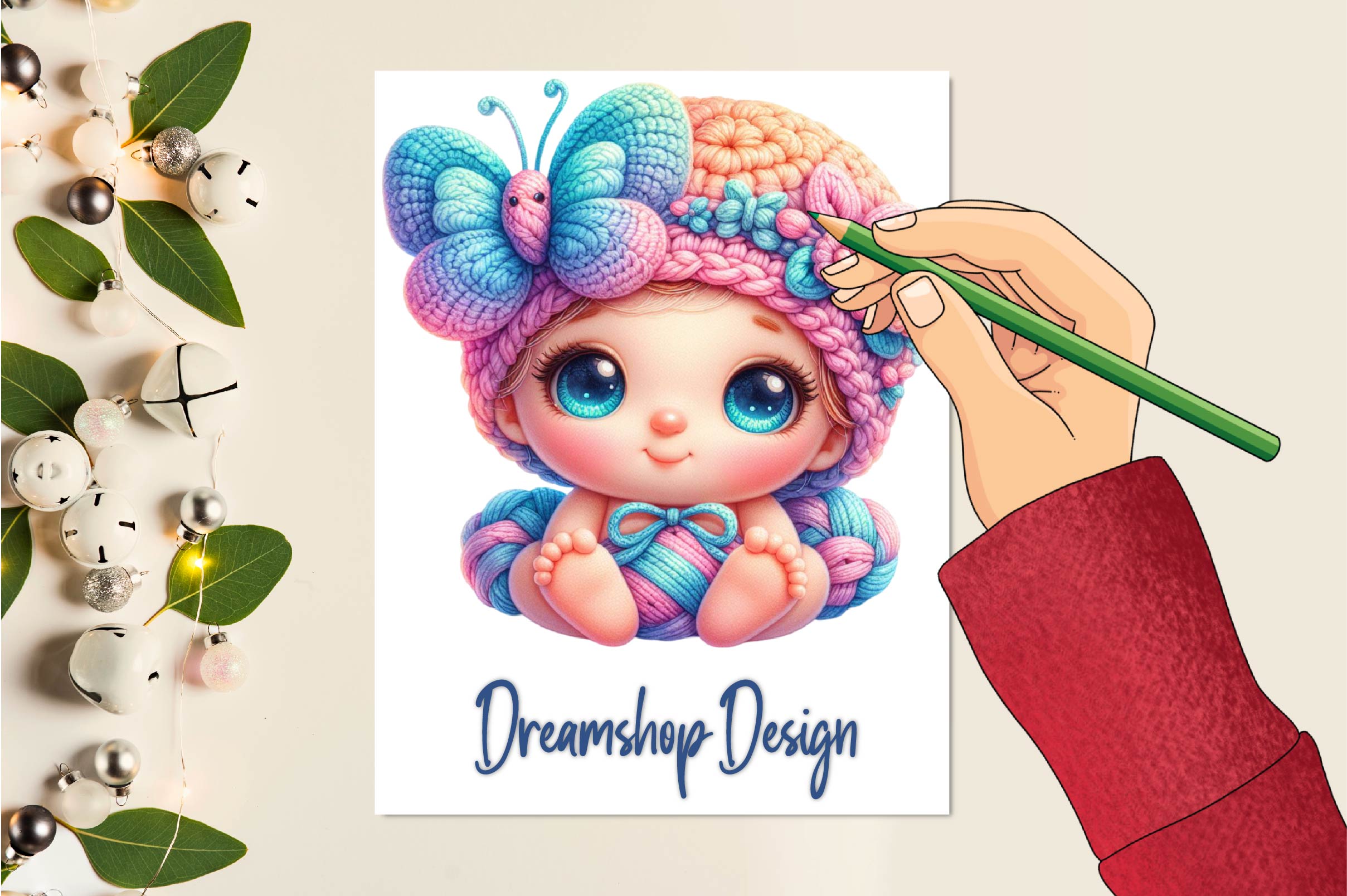 Crochet Butterfly Clipart Bundle