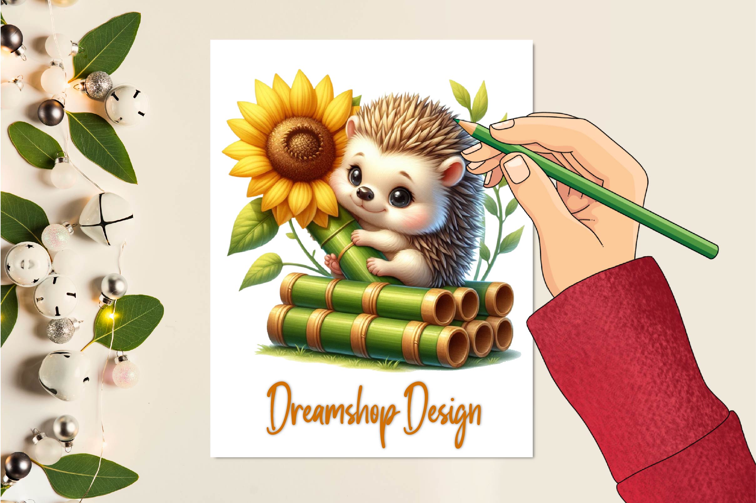 Sunflower Hedgehog Clipart Bundle