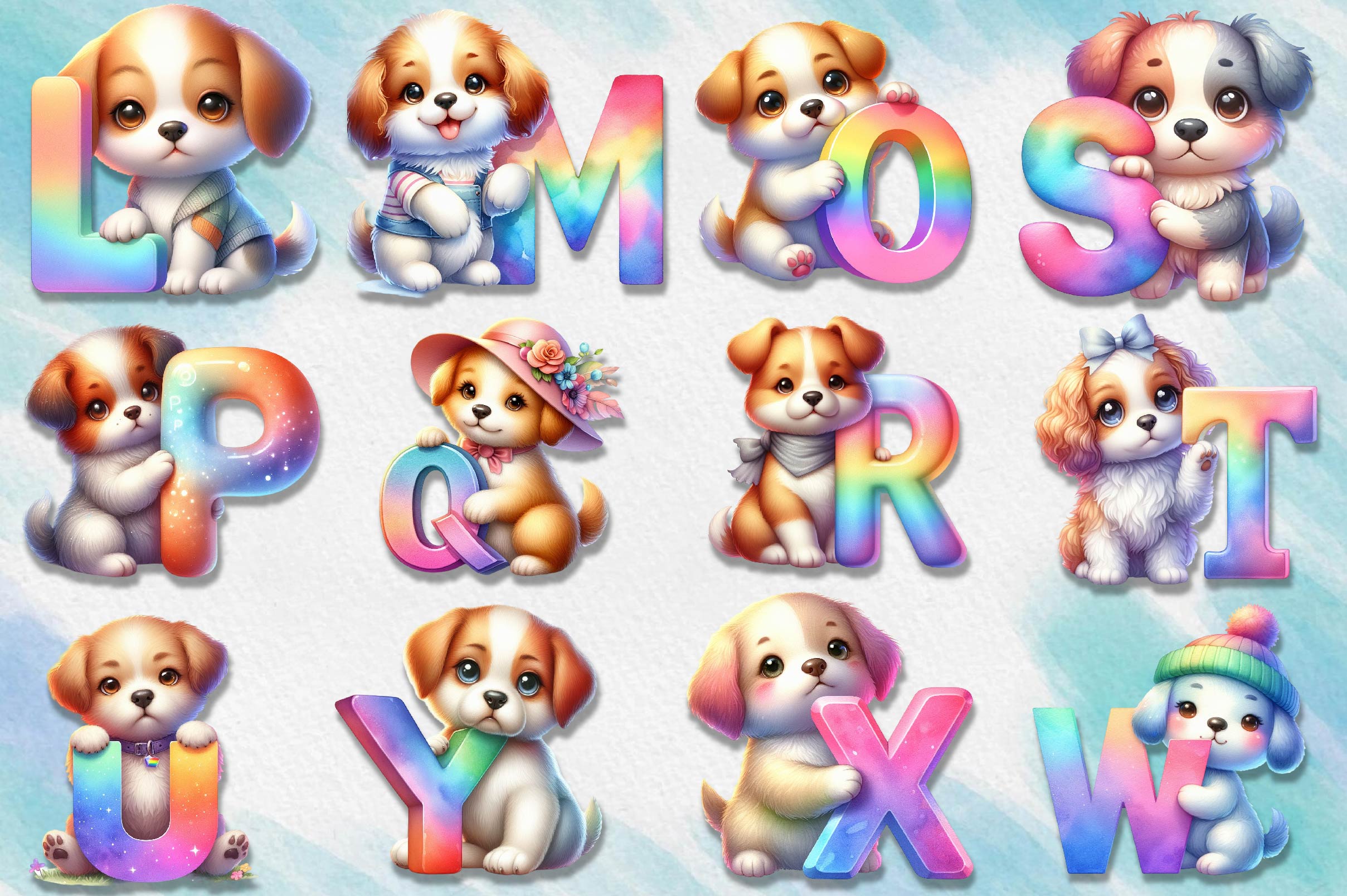 Dog Alphabet Clipart Bundle
