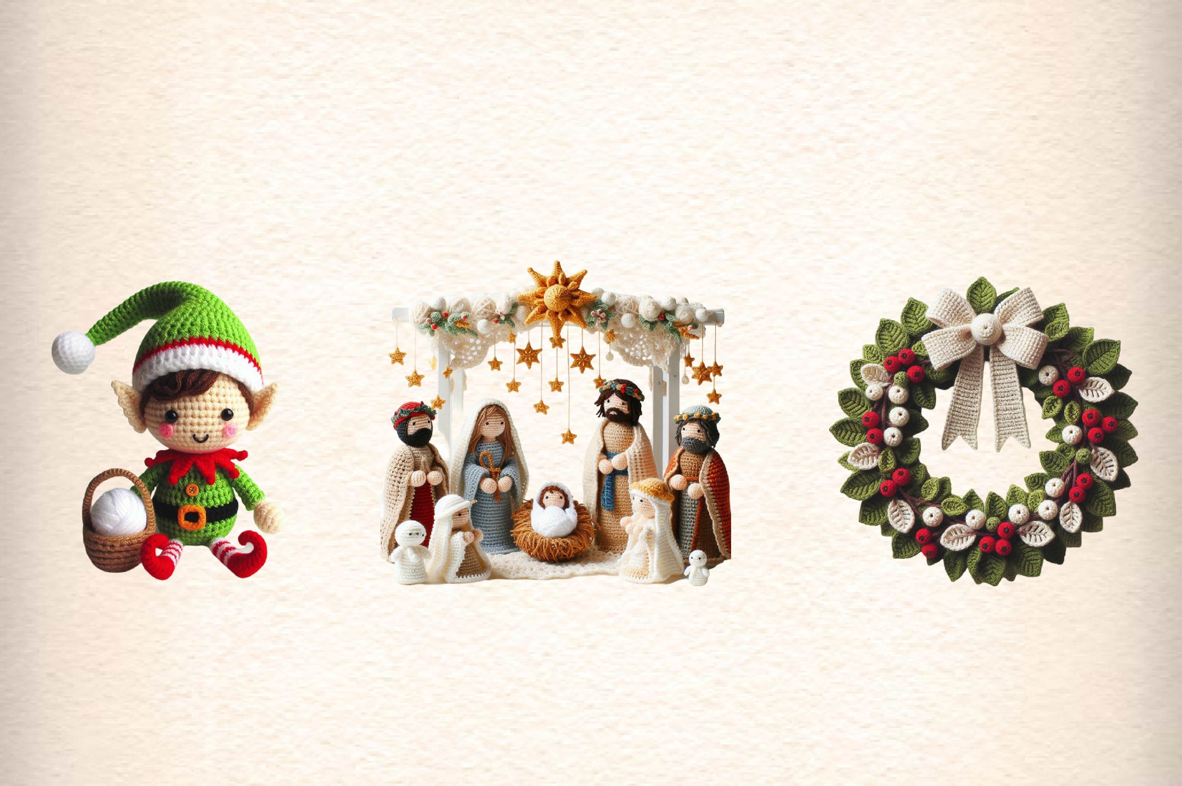 Crochet Christmas Clipart Bundle