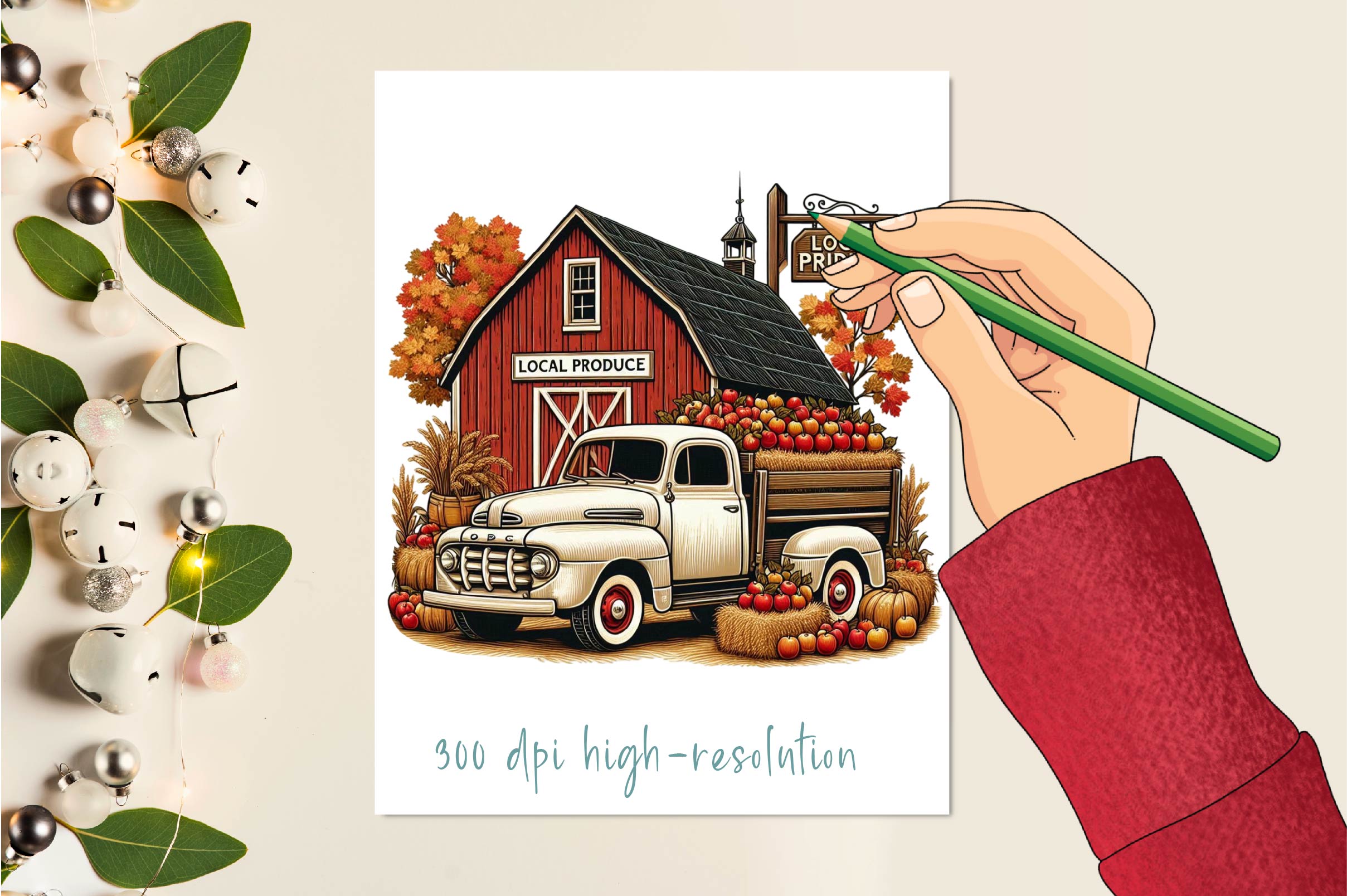 Vintage Autumn House Clipart Bundle