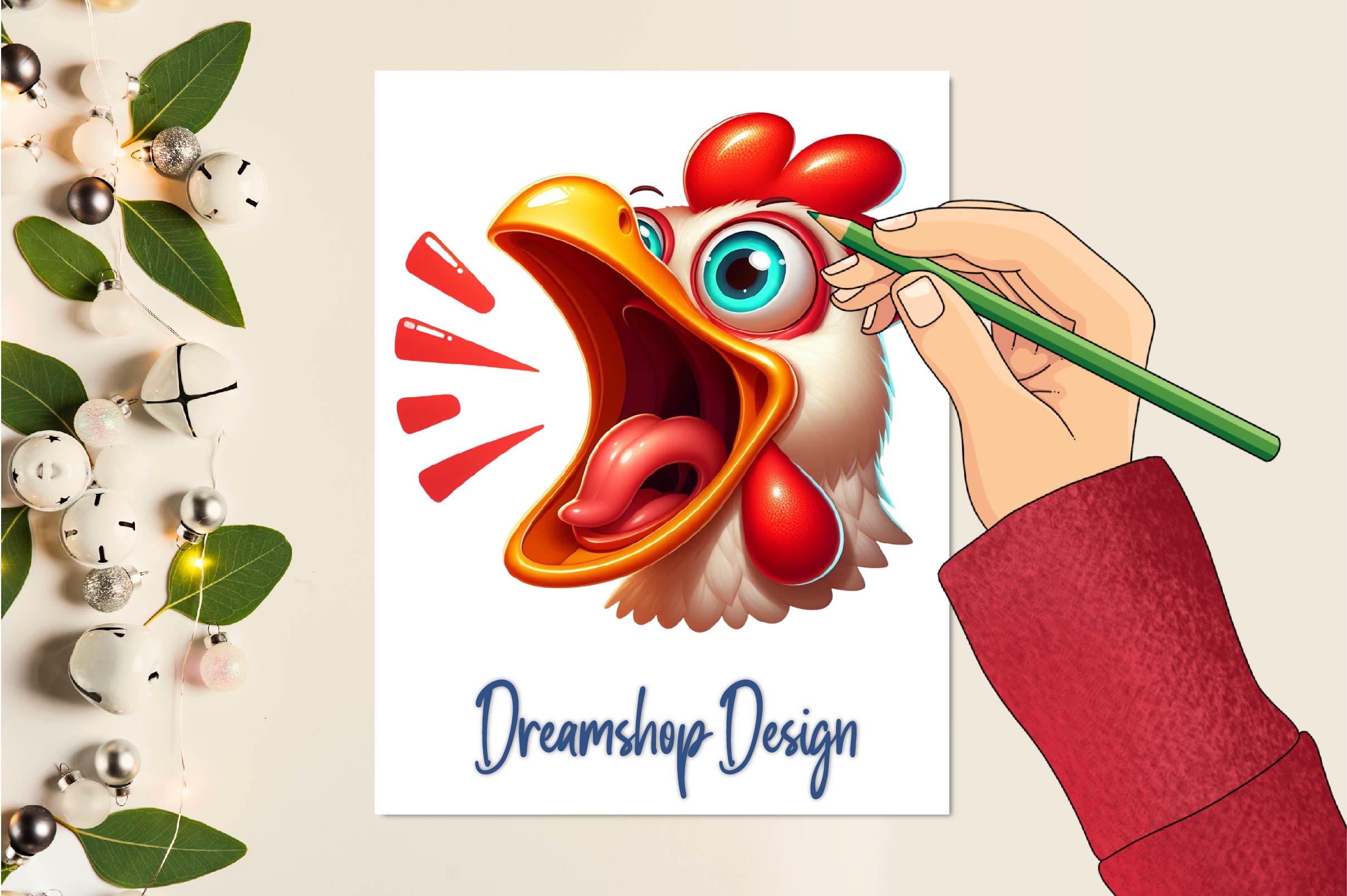 Funny Chicken Face Clipart Bundle