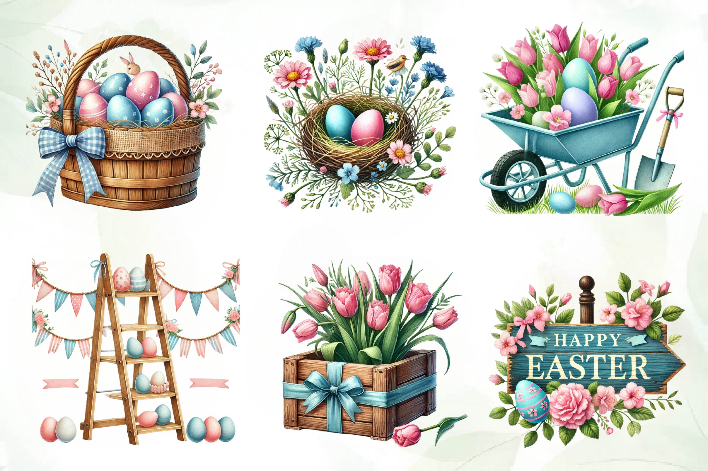 Rustic Easter Day Clipart Bundle