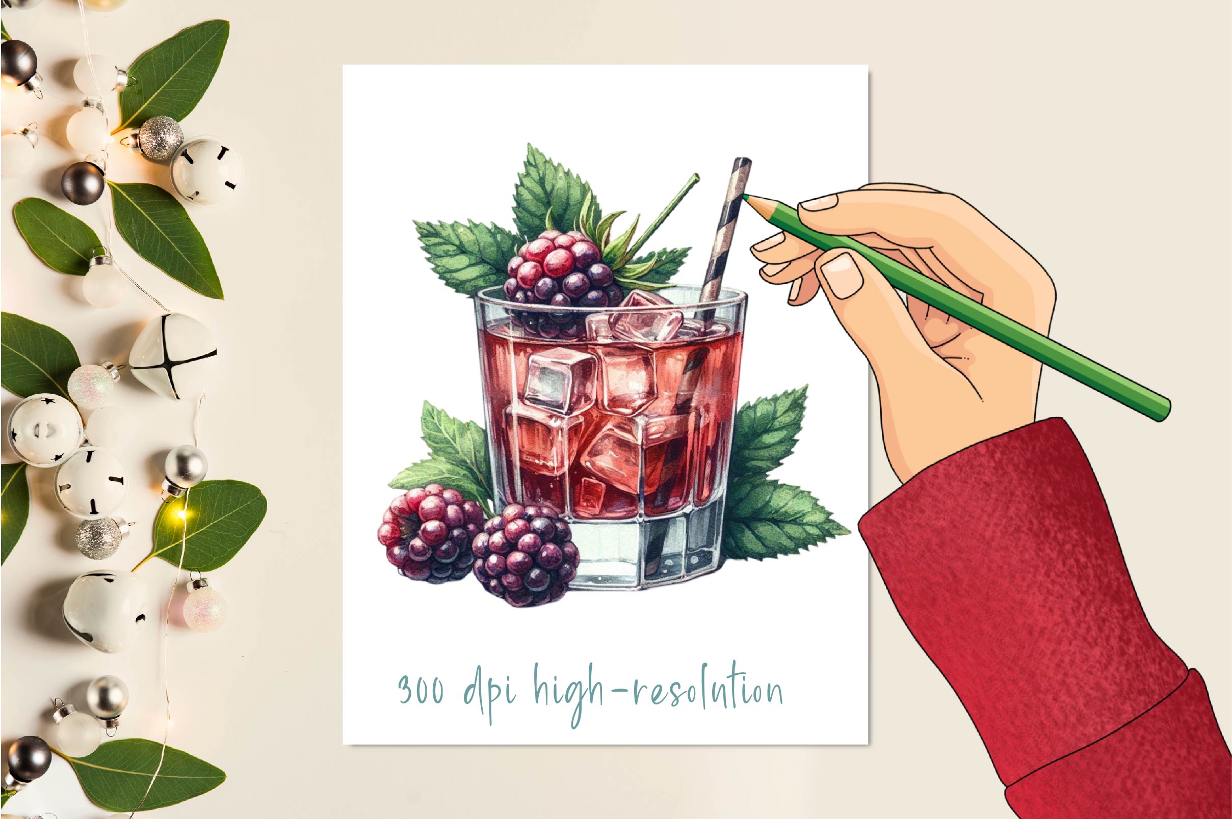 Bramble Glass Clipart Bundle