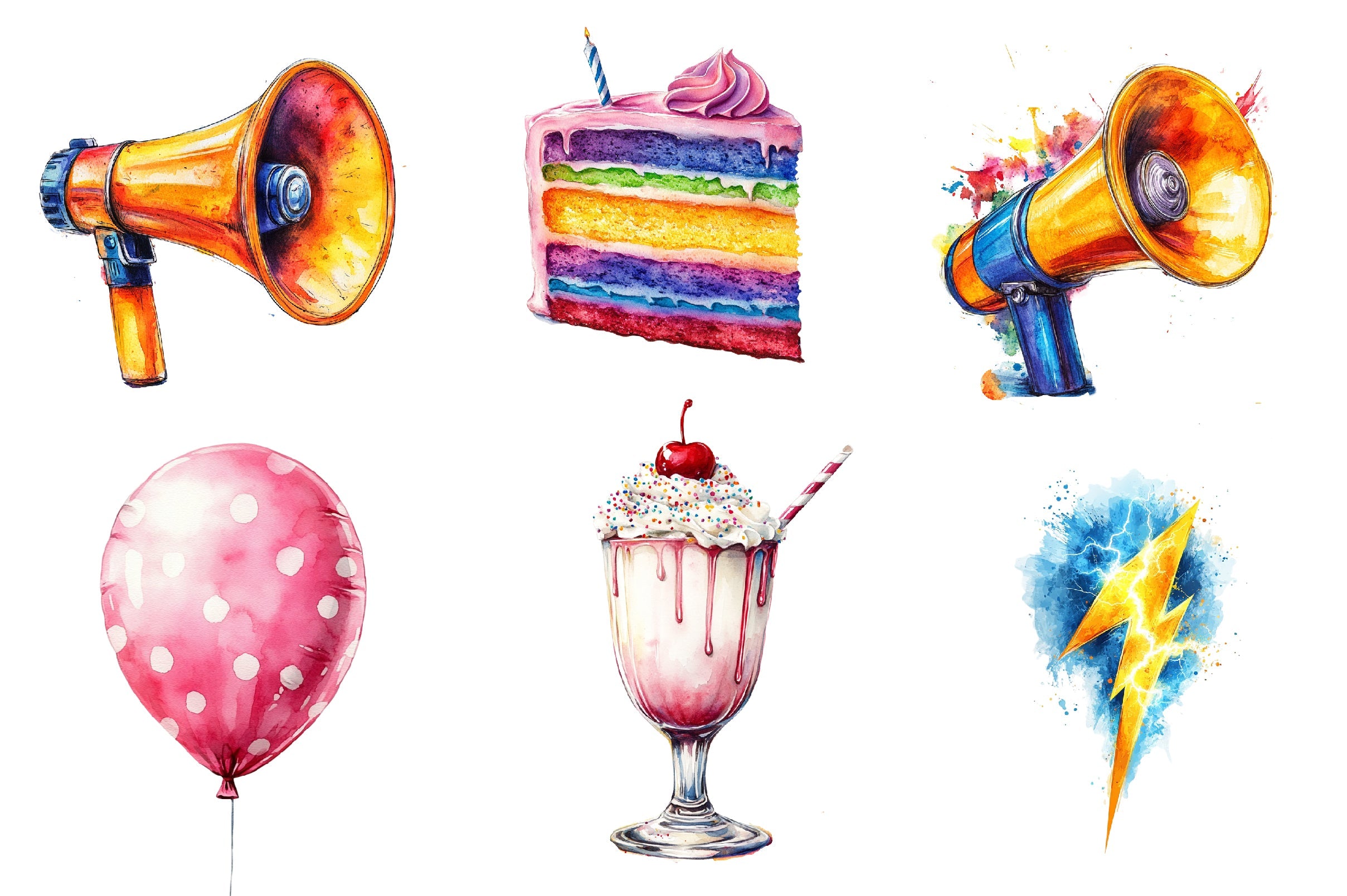 Happy Birthday Pop Art Clipart Bundle
