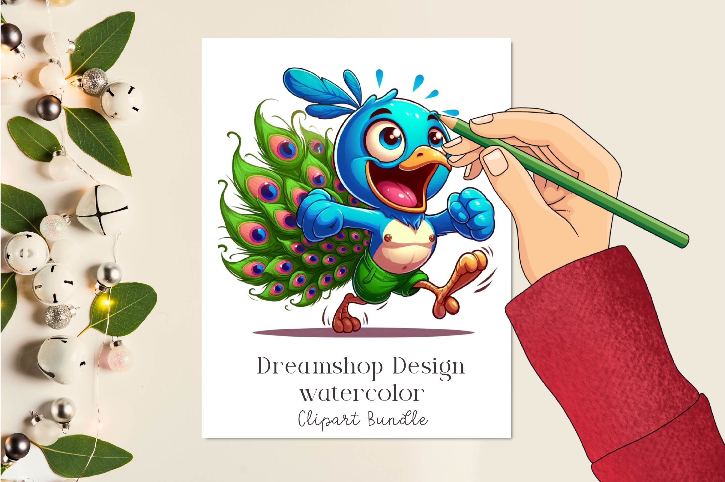 Cute Peacock Clipart Bundle 1