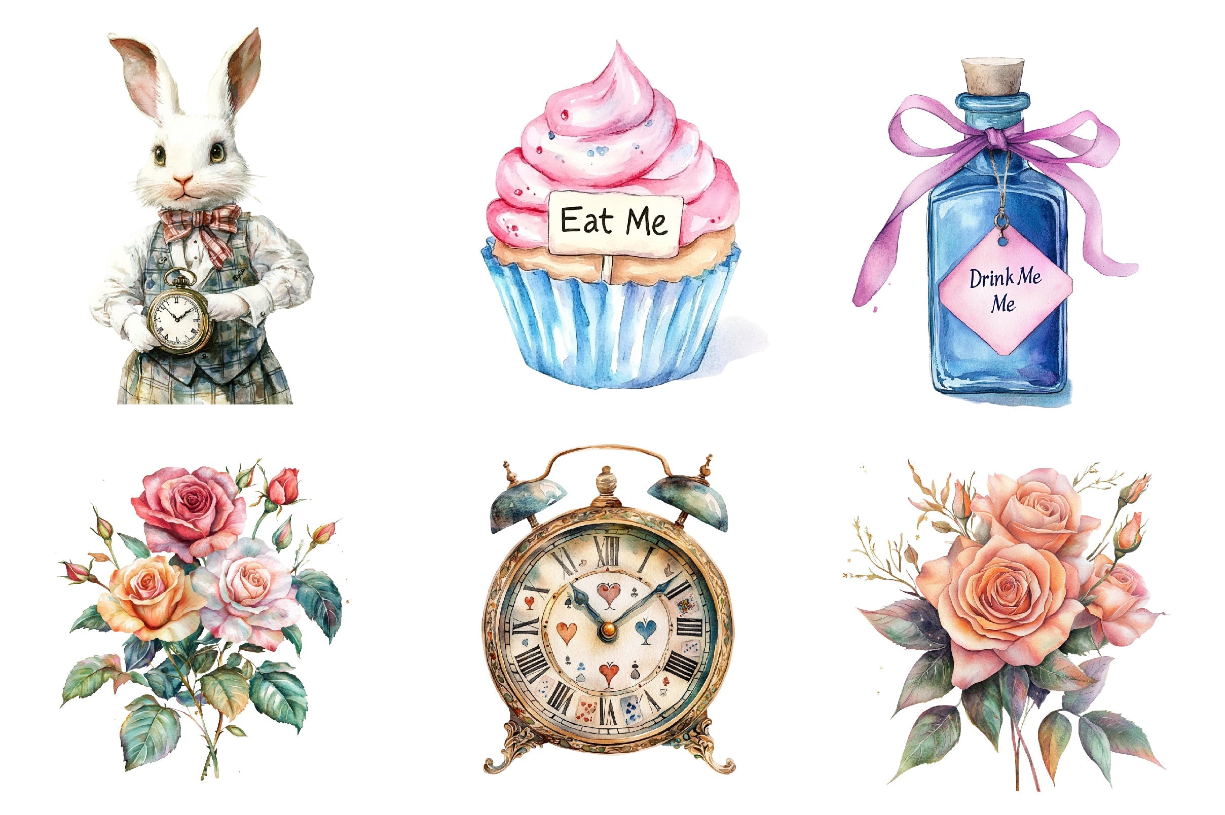 Vintage Alice In Wonderland Clipart Bundle