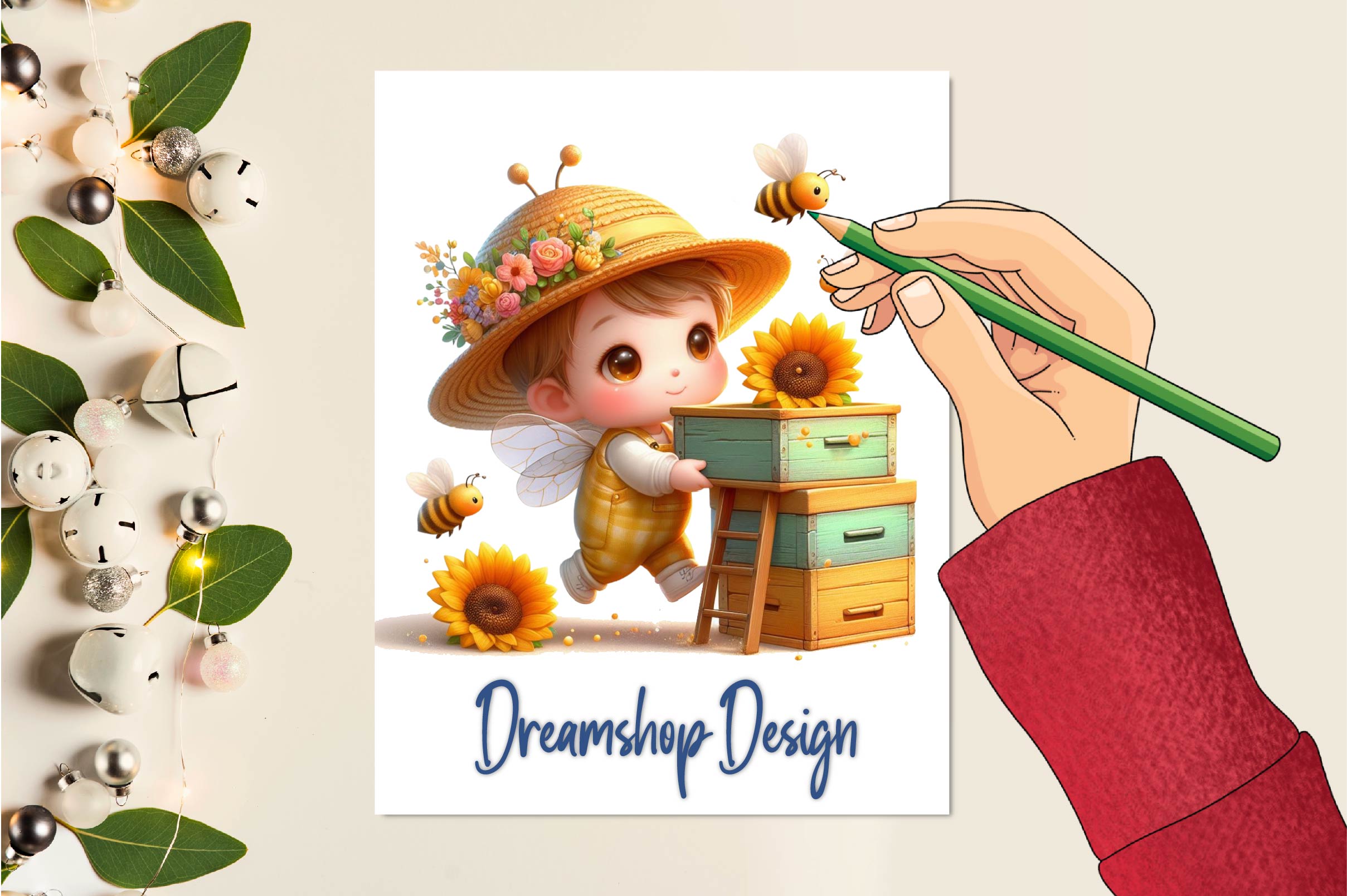 Sunflower Bee Clipart Bundle