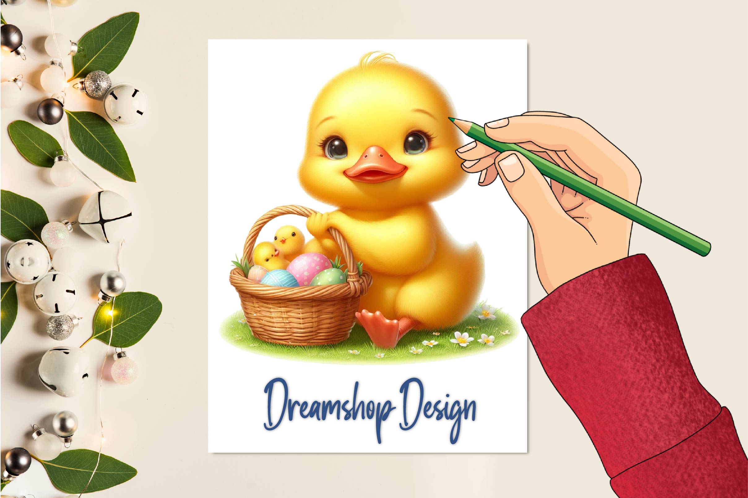 Spring Flowers Baby Ducks Clipart Bundle