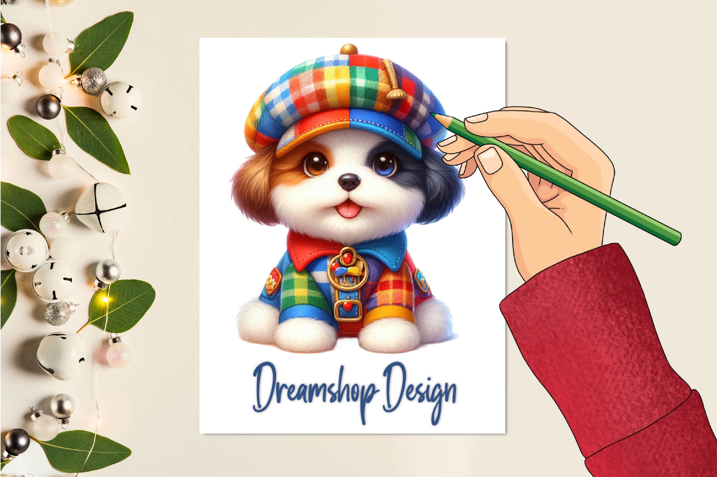 Cute Patchwork Dog Clipart Bundle
