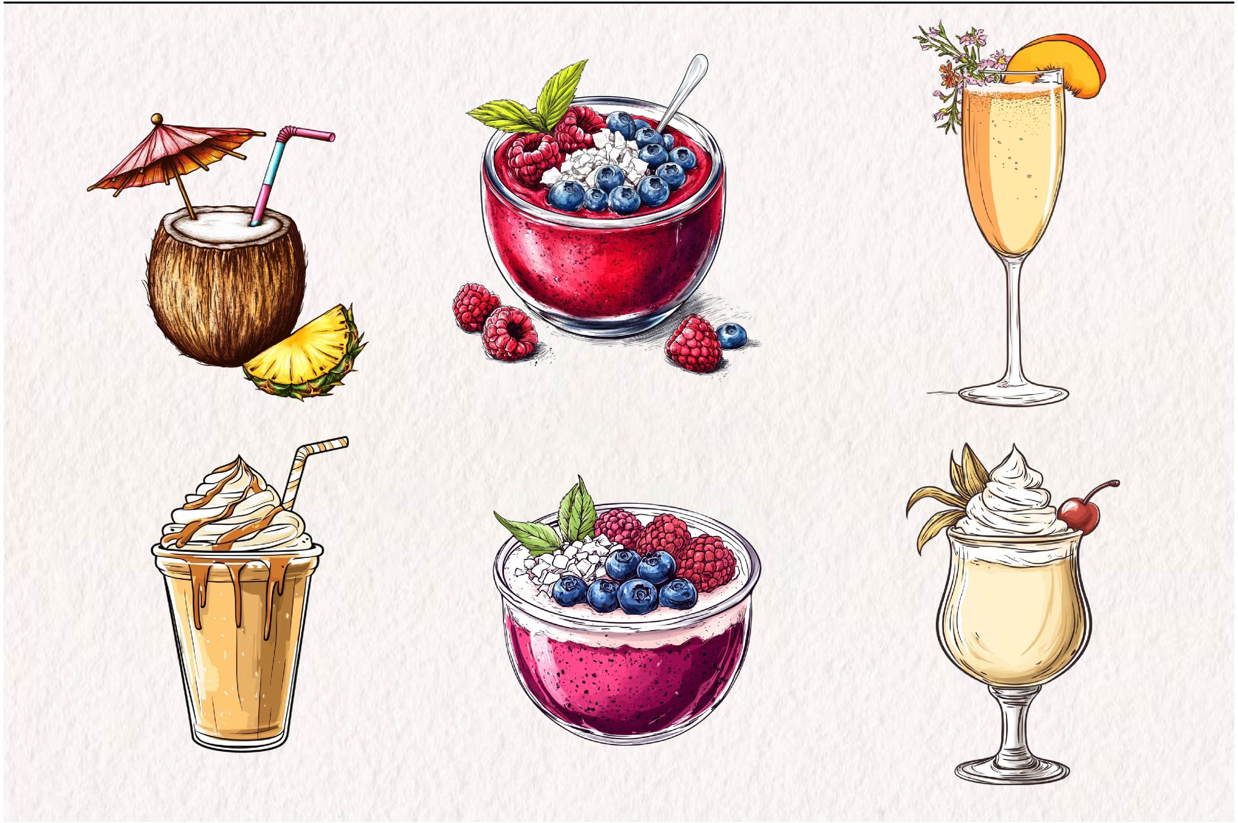 Summer Drink Clipart Bundle