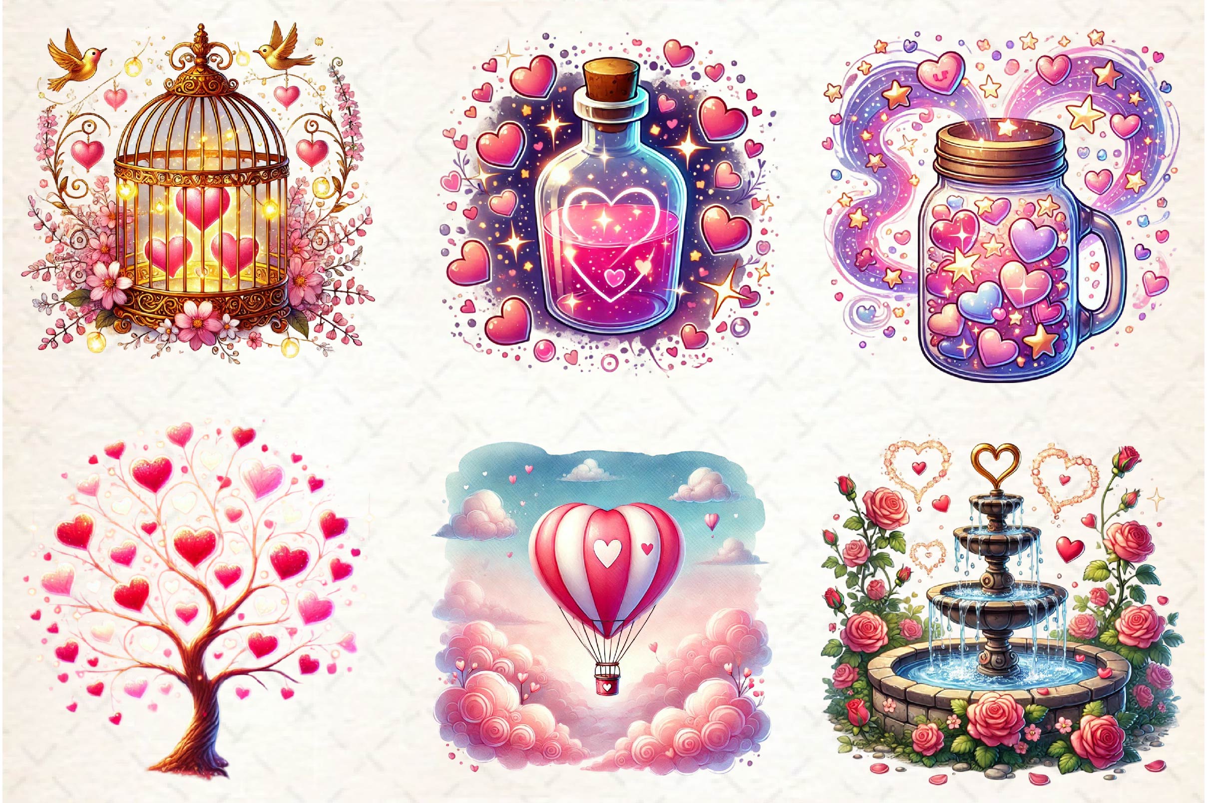 Dreamy Valentines Day Clipart Bundle