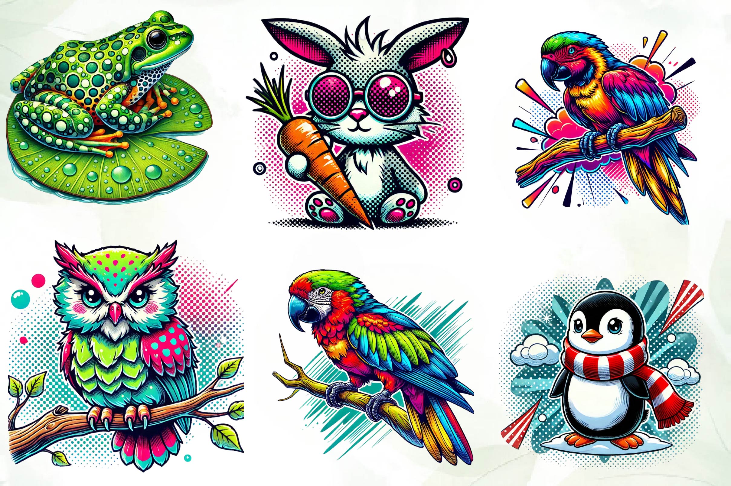 Animals Pop Art Clipart Bundle