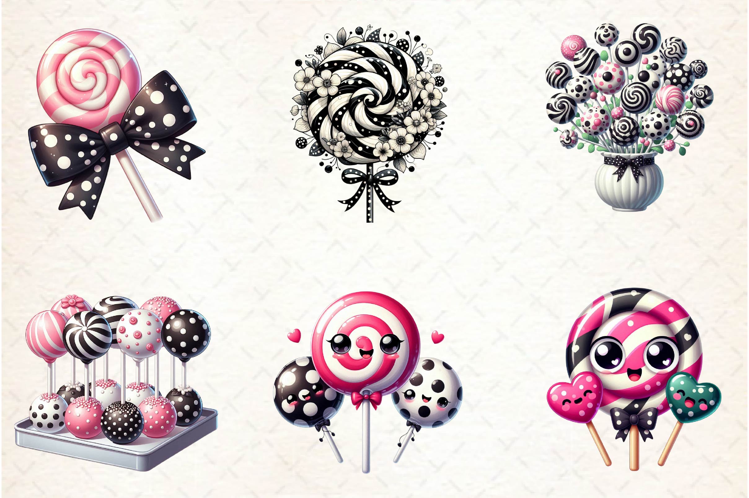 Valentine Lollipops Clipart Bundle
