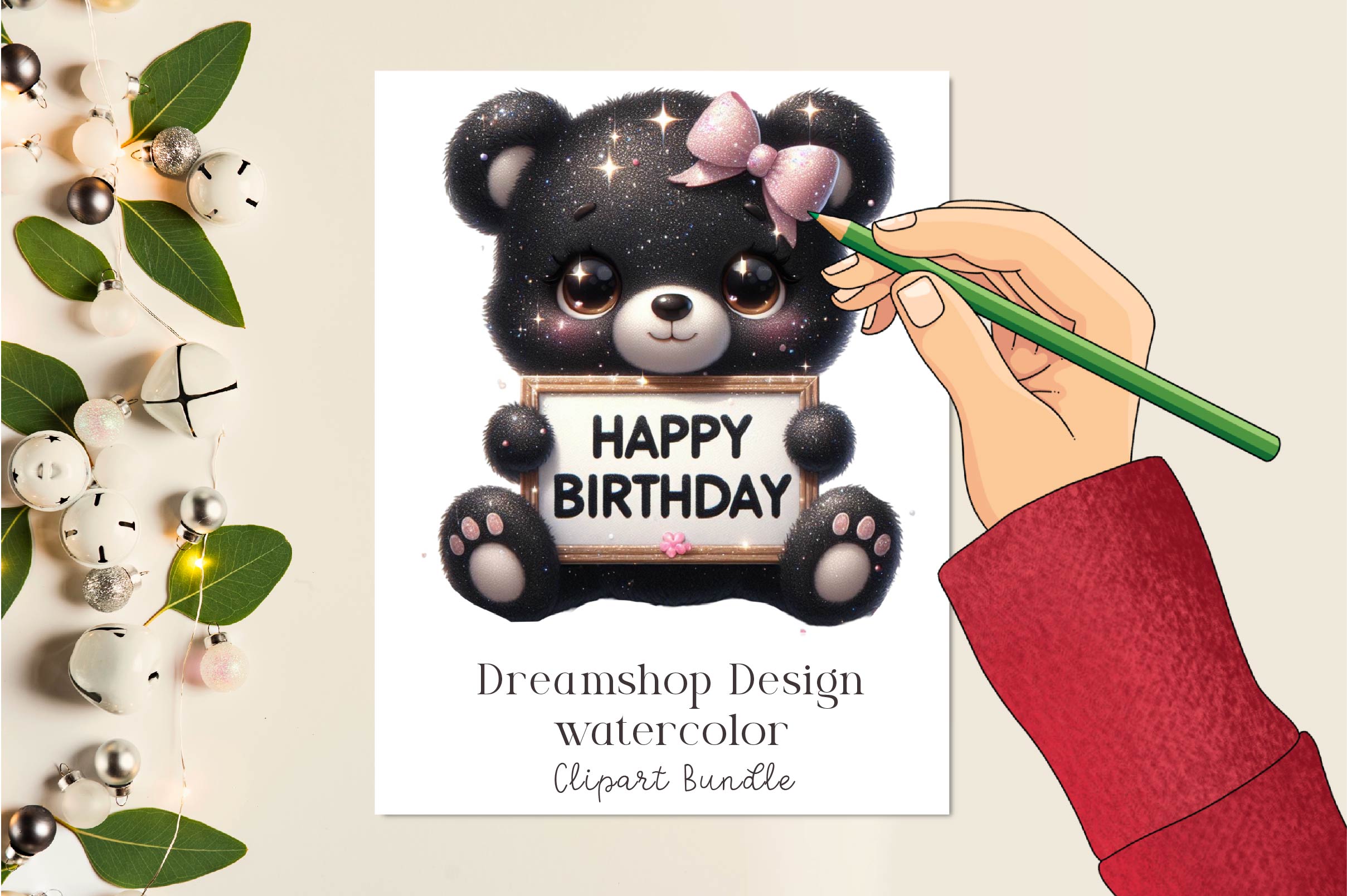 Birthday Teddy Bear Clipart Bundle