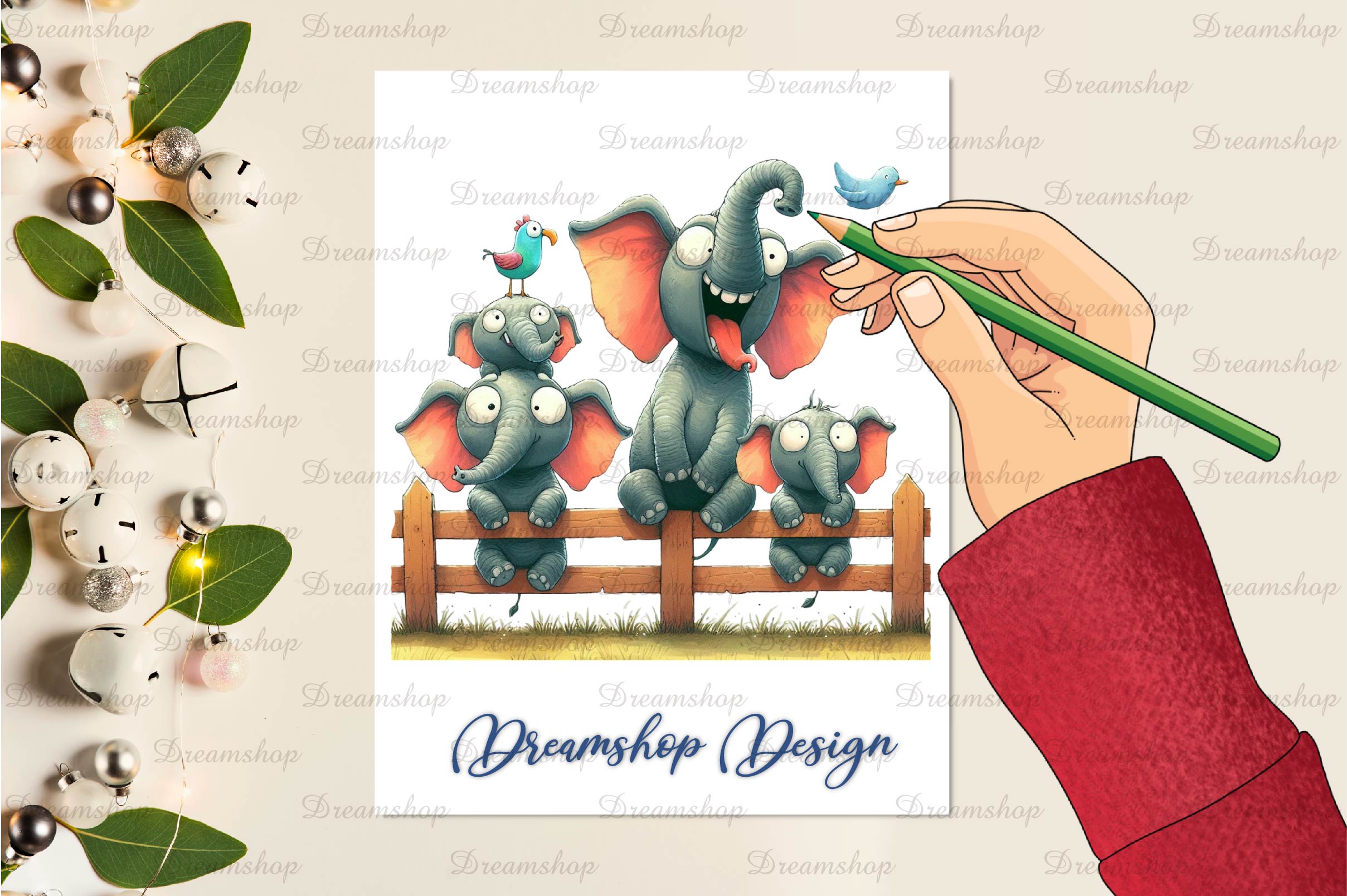 Cute Farm Animals Fence Clipart Bundle