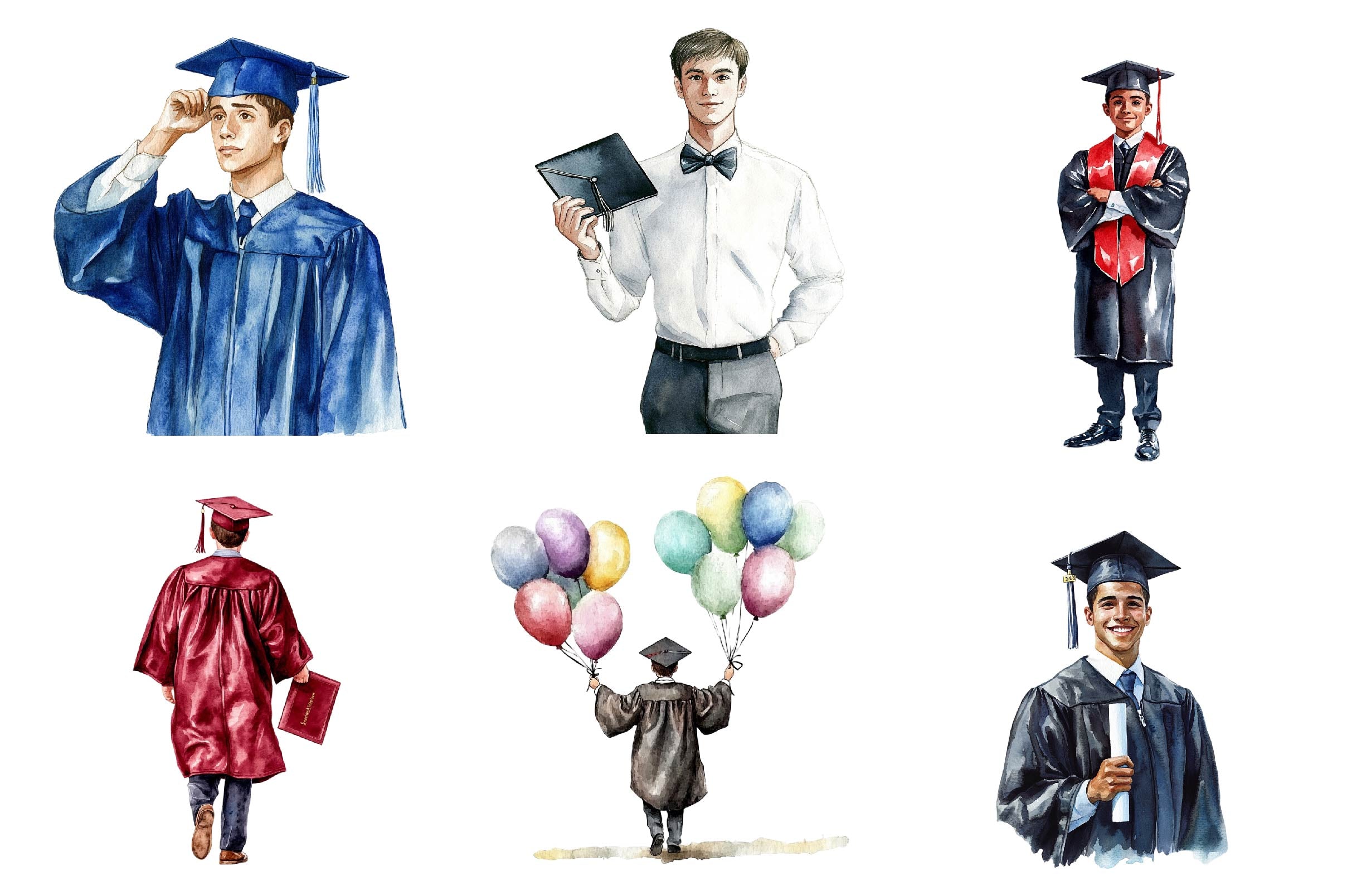 Graduation Senior Boy Graduation Day Clipart Bundle