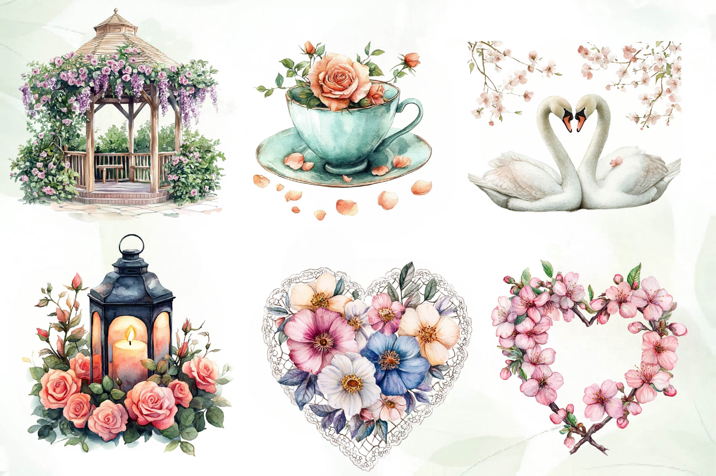 Romantic Spring Clipart Bundle