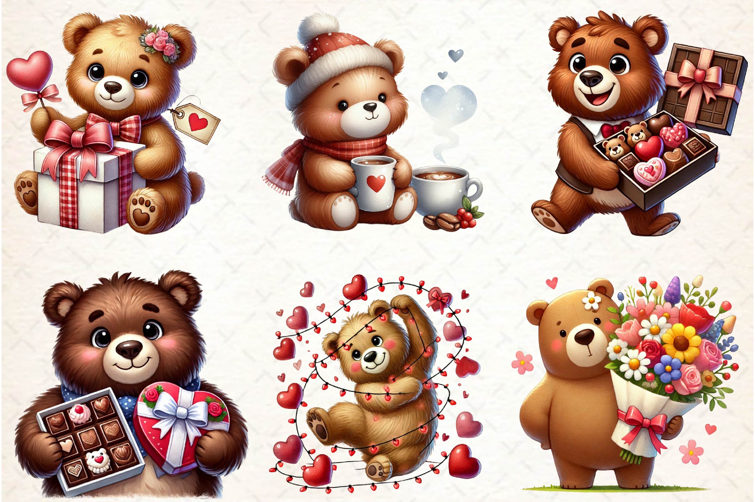 Valentine's Day Love Bear Clipart Bundle 1