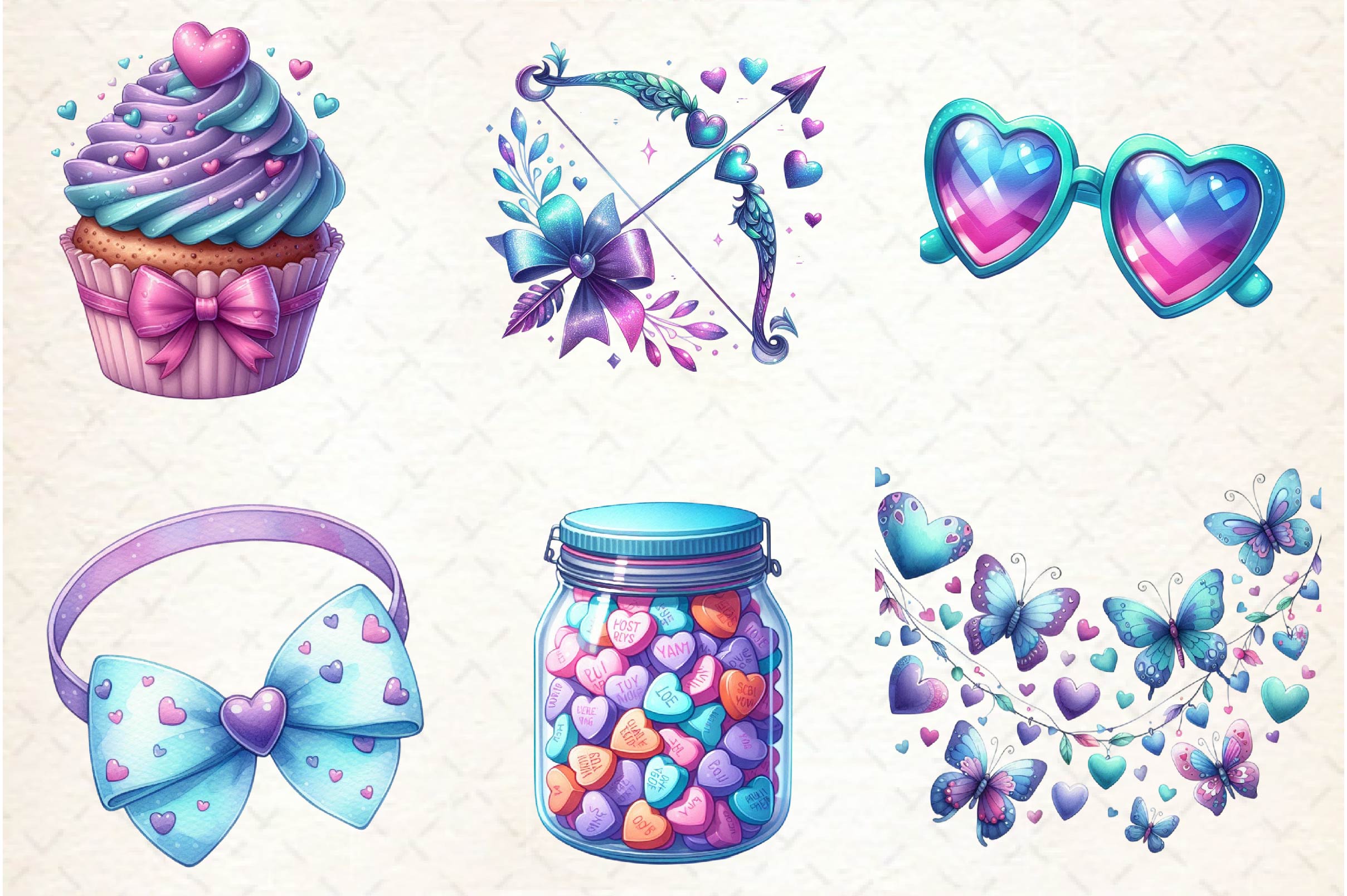 Coquette Valentines Day Clipart Bundle