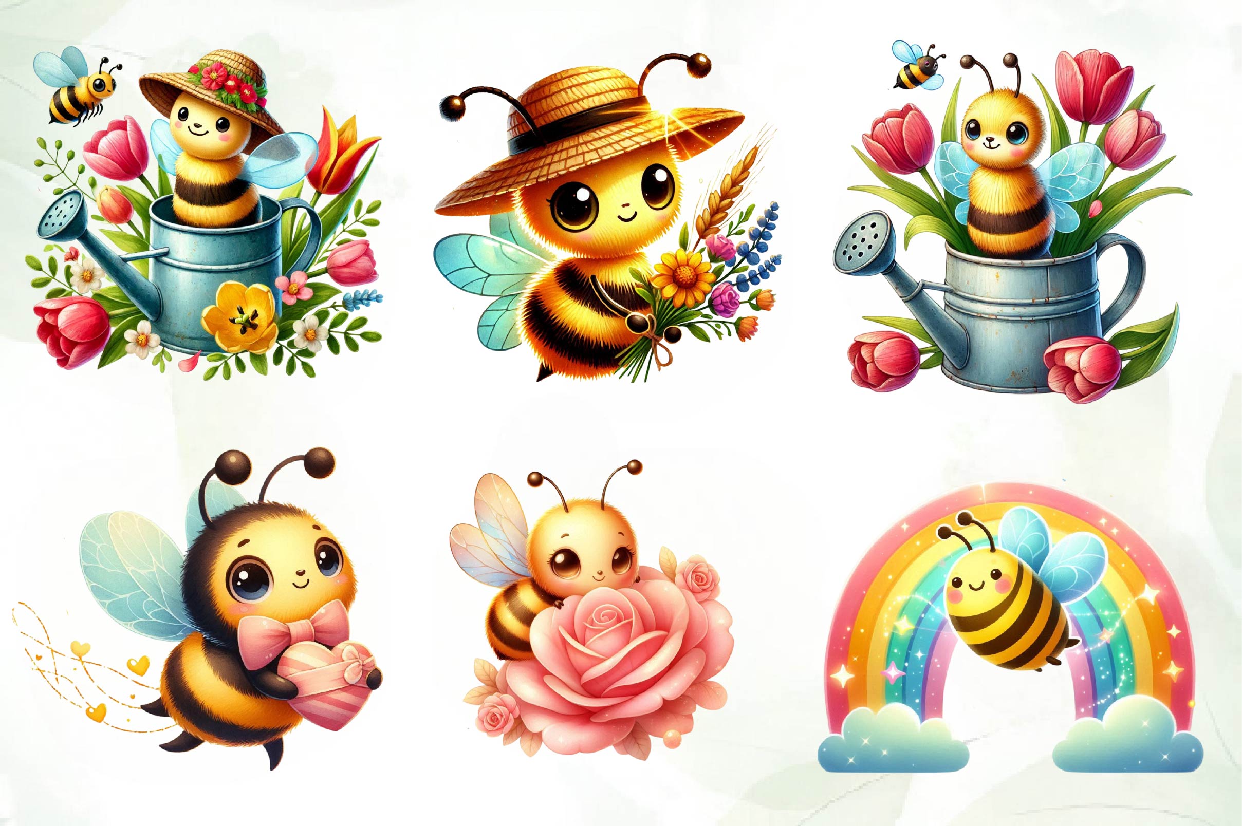 Spring Bee Clipart Bundle 3