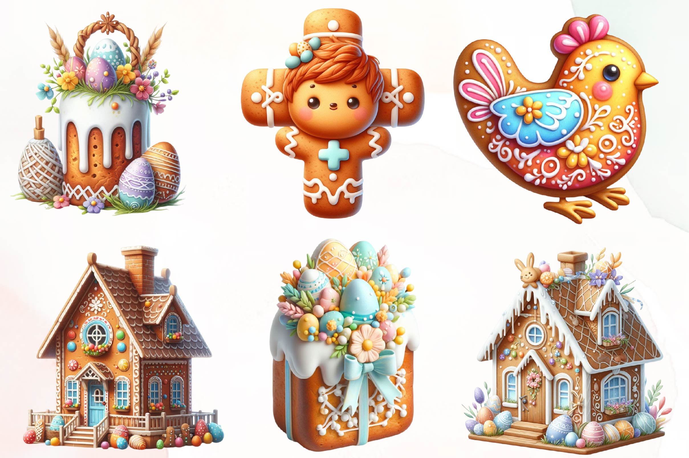 Easter Easter Gingerbread Clipart Bundle