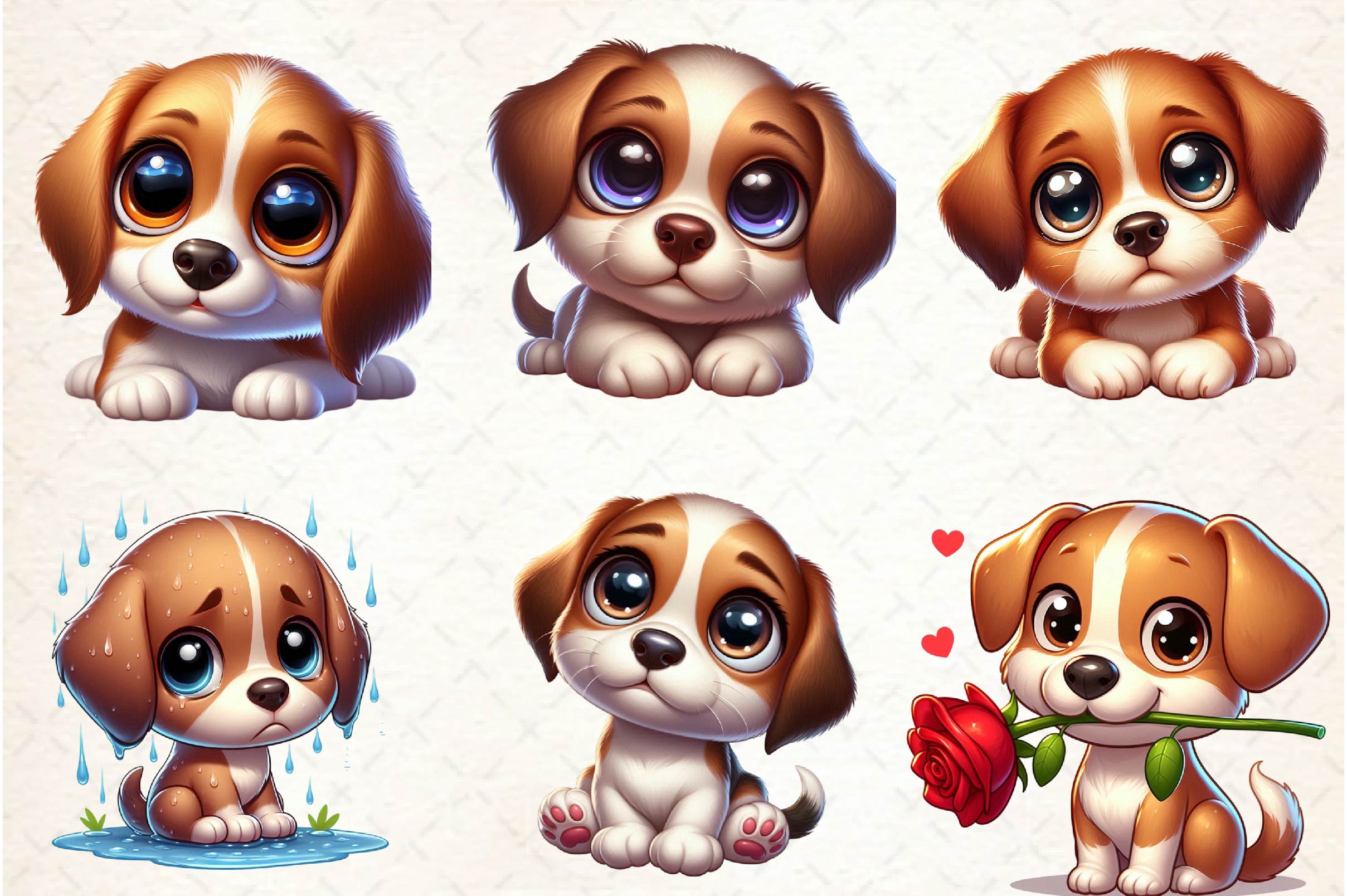 Cute And Emotional Dog Clipart Bundle