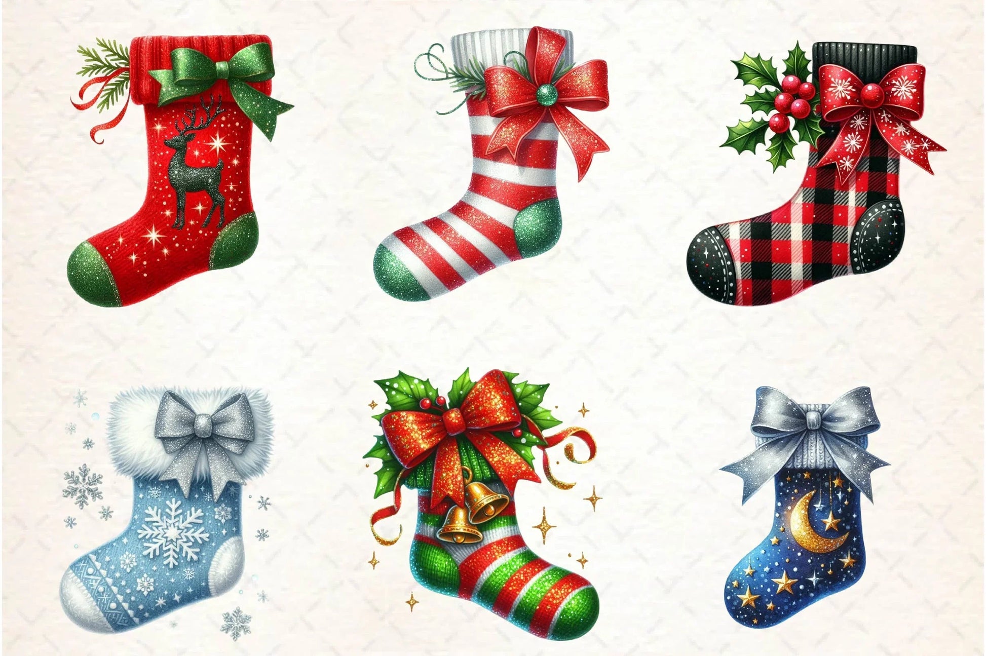 Christmas Socks Clipart Bundle - CraftNest - Digital Crafting and Art