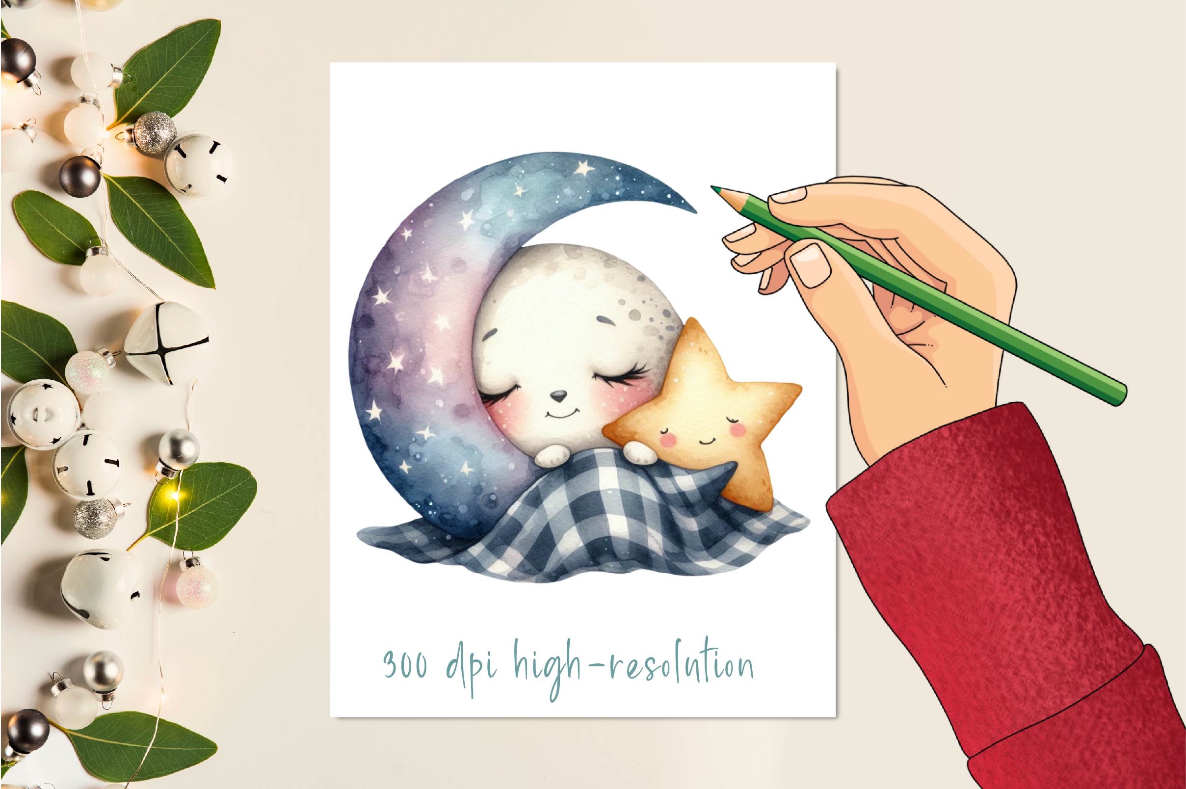 Sleepy Moon Clipart Bundle 1