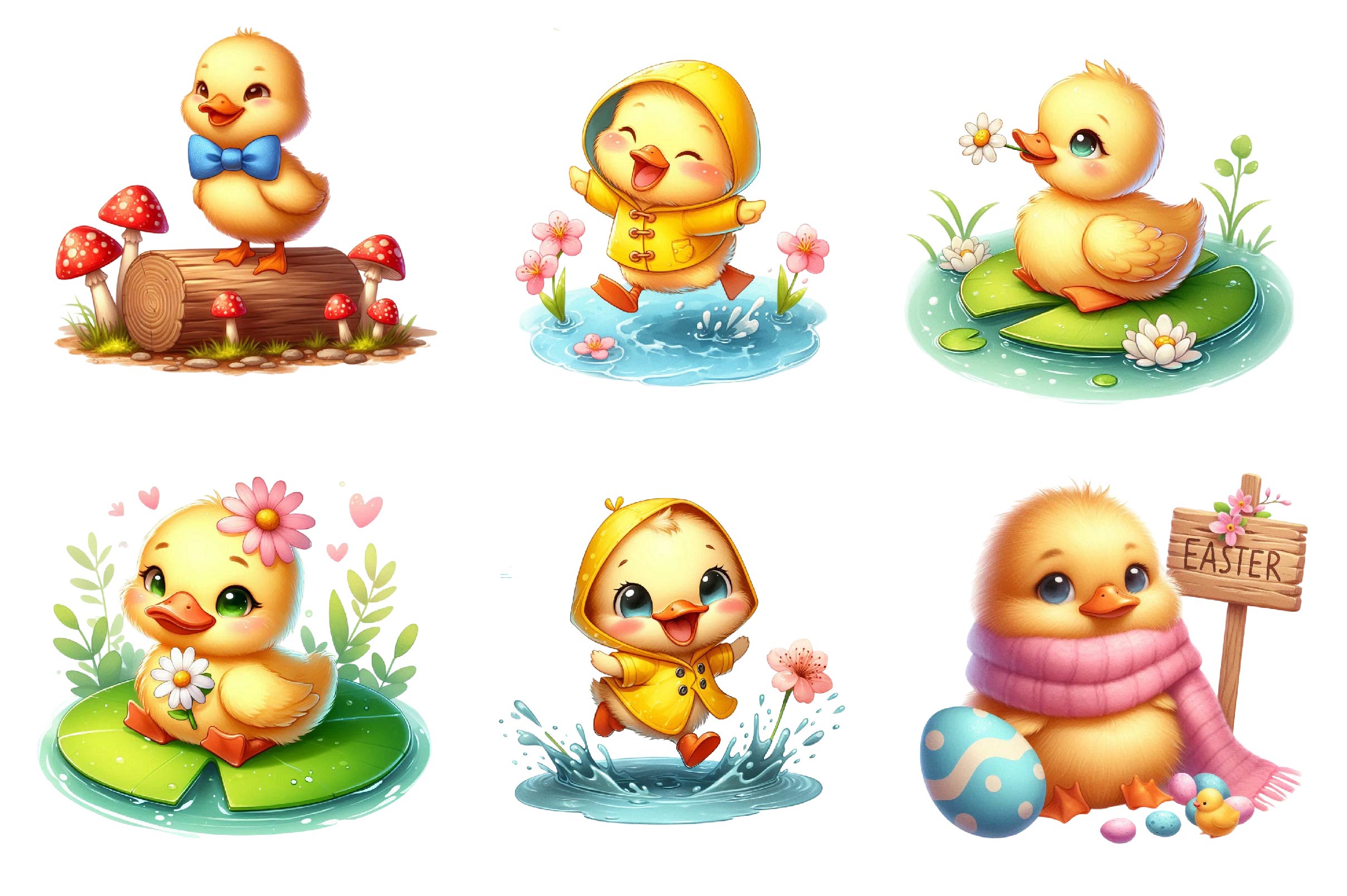 Spring & Easter Duck Clipart Bundle